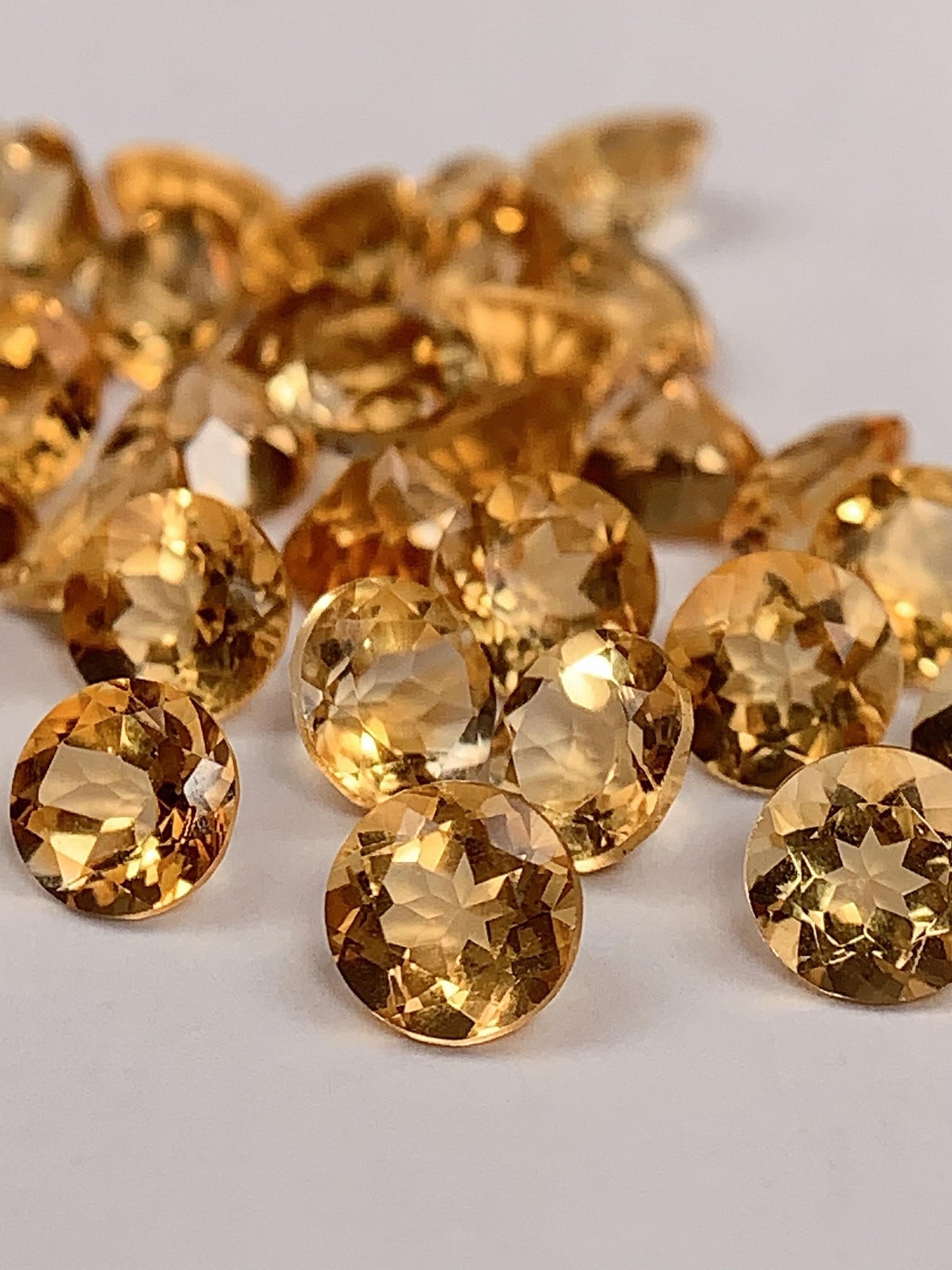 6mm Grade AAA Genuine Natural Yellow Citrine Loose Gems Gemstone faceted round cut