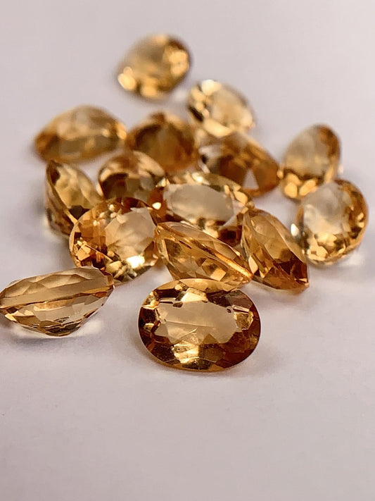 8mmx6mm Grade AAA Genuine Natural Yellow Citrine Loose Gems Gemstone faceted oval cut