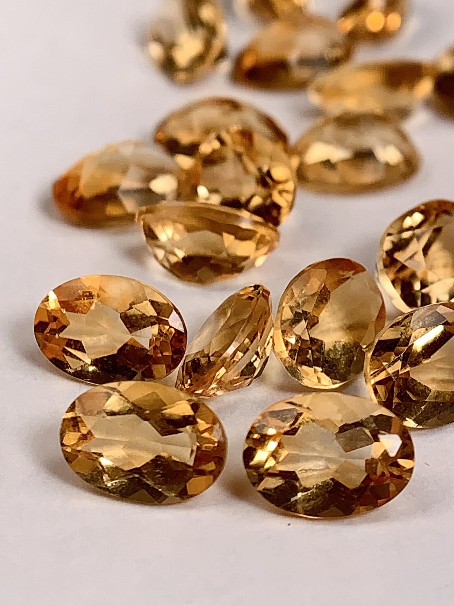7mmx5mm Grade AAA Genuine Natural Yellow Citrine Loose Gems Gemstone faceted oval cut