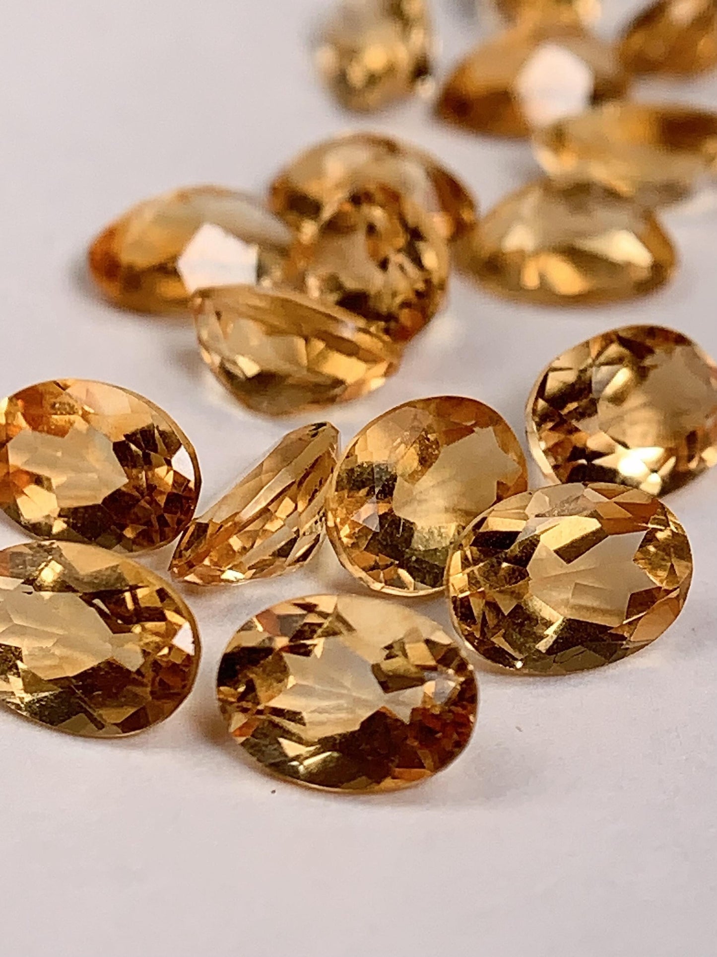 7mmx5mm Grade AAA Genuine Natural Yellow Citrine Loose Gems Gemstone faceted oval cut