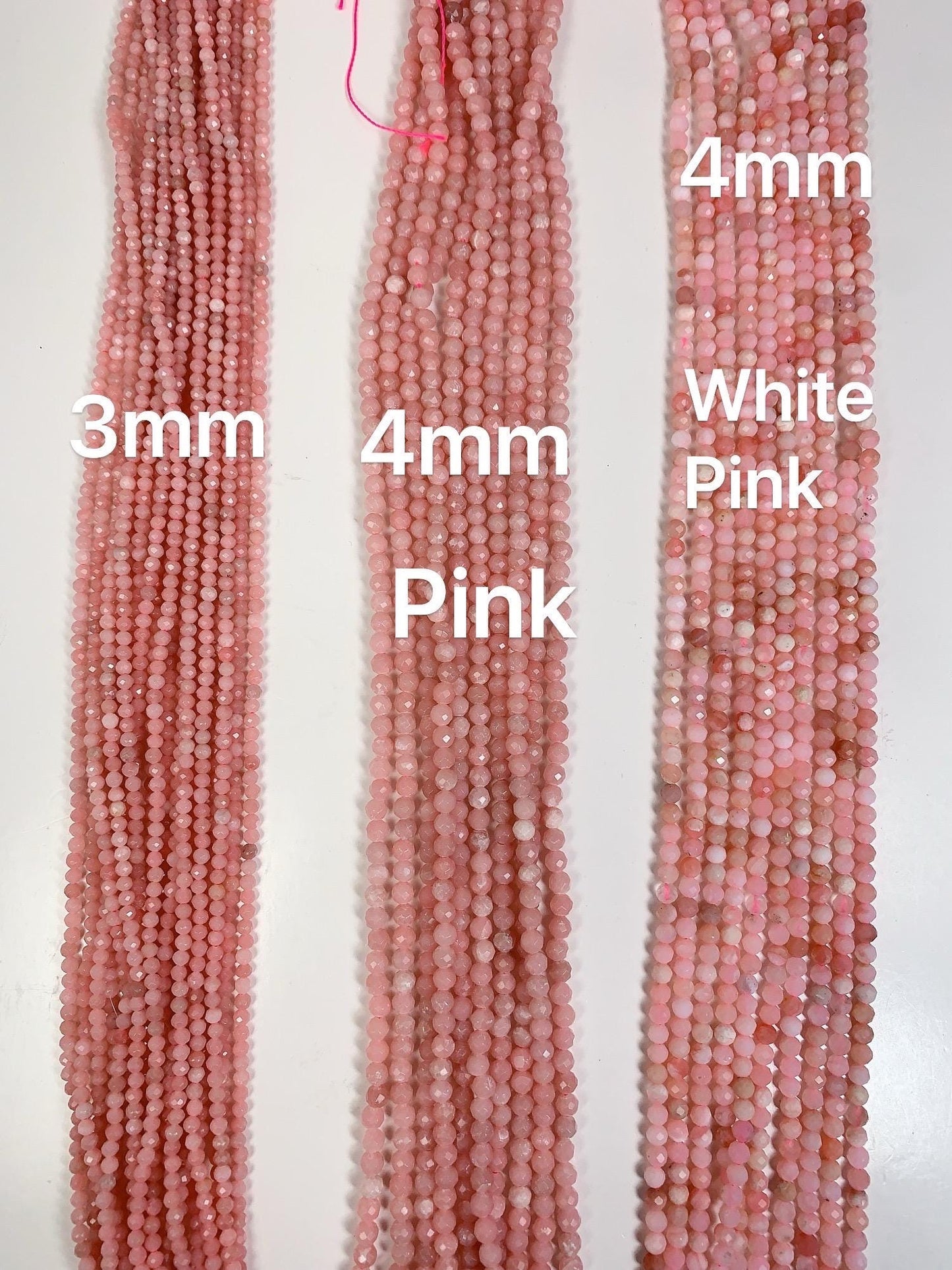 Good color Genuine Natural Pink Opal Faceted Round Beads 15.5" Strand 2mm 3mm 4mm