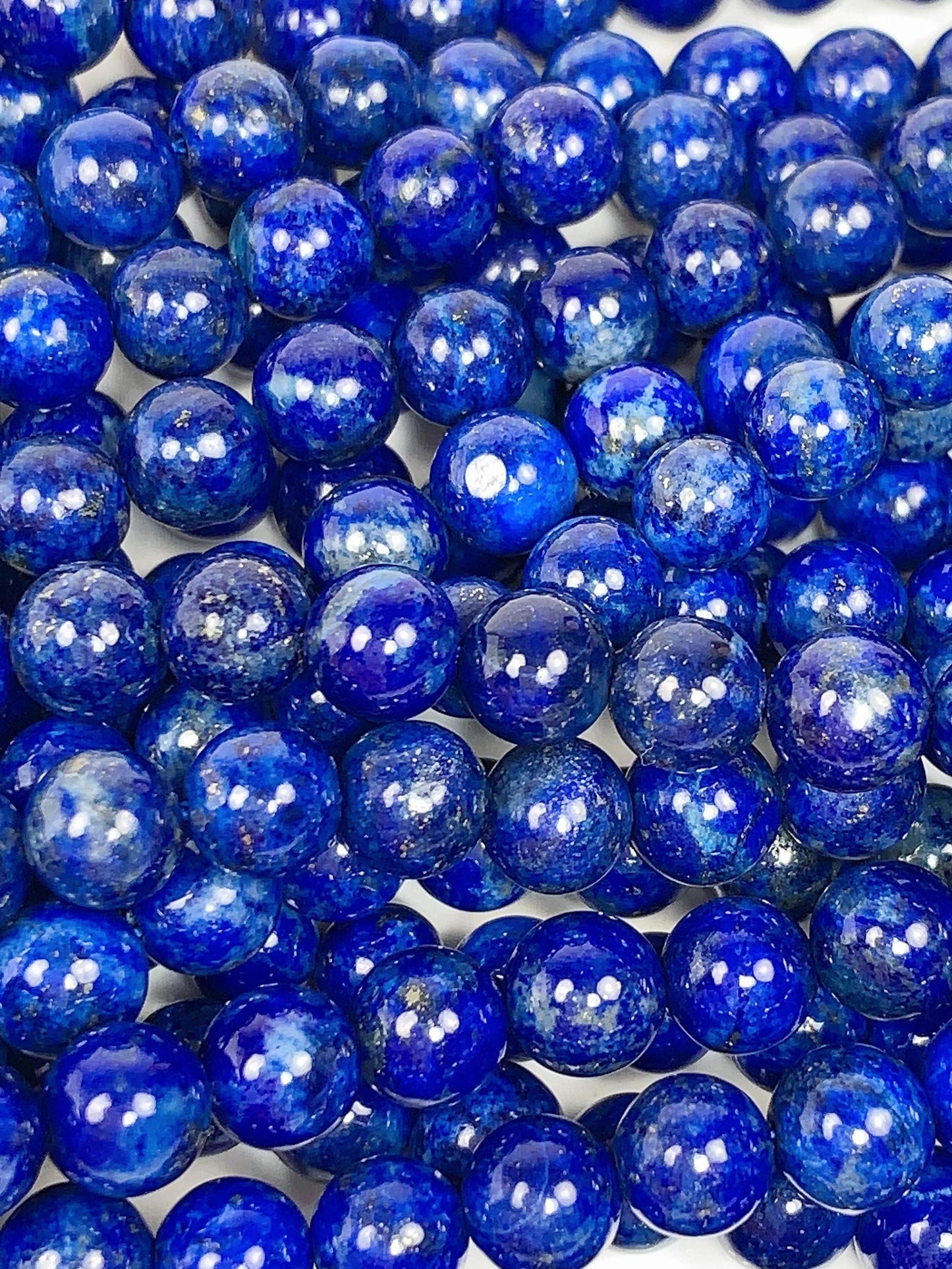 No Dyed Natural Blue Gold Golden Lapis Lazuli Smooth Round Beads 15.5" Strand Gemstone 2mm 3mm 4mm 6mm 8mm 10mm 12mm 14mm 16mm 18mm