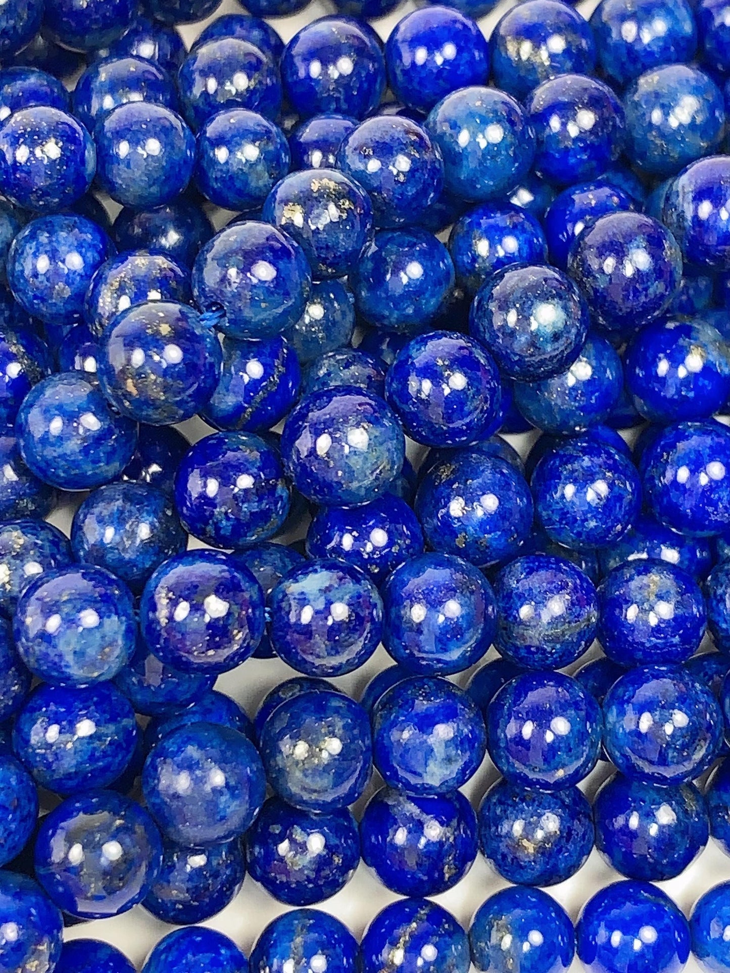 No Dyed Natural Blue Gold Golden Lapis Lazuli Smooth Round Beads 15.5" Strand Gemstone 2mm 3mm 4mm 6mm 8mm 10mm 12mm 14mm 16mm 18mm