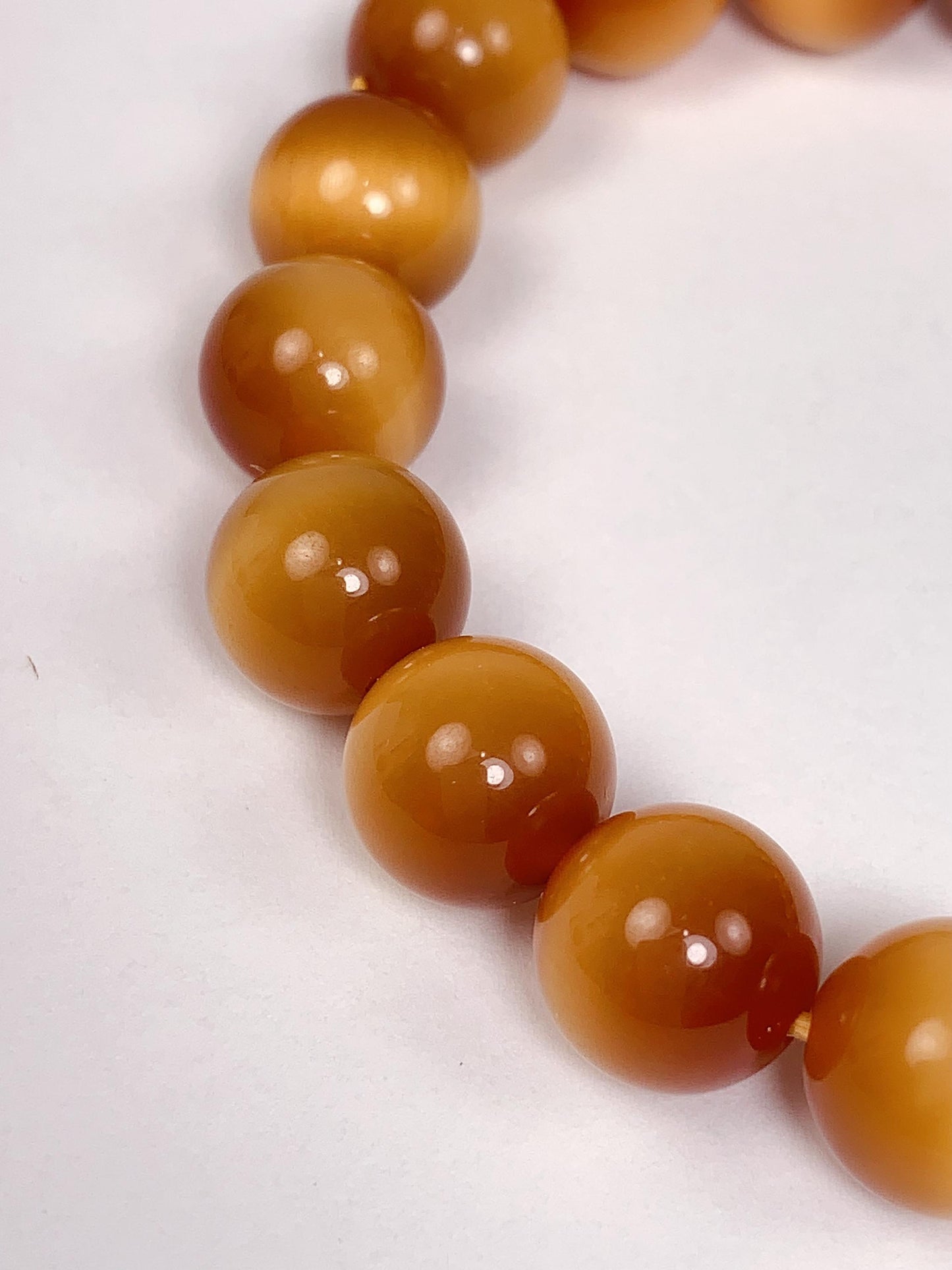 AAA+++ Very High Quality Natural Sugar Honey Yellow Gold Golden Tiger's Eye Stretch Smooth Round Beads Bracelet