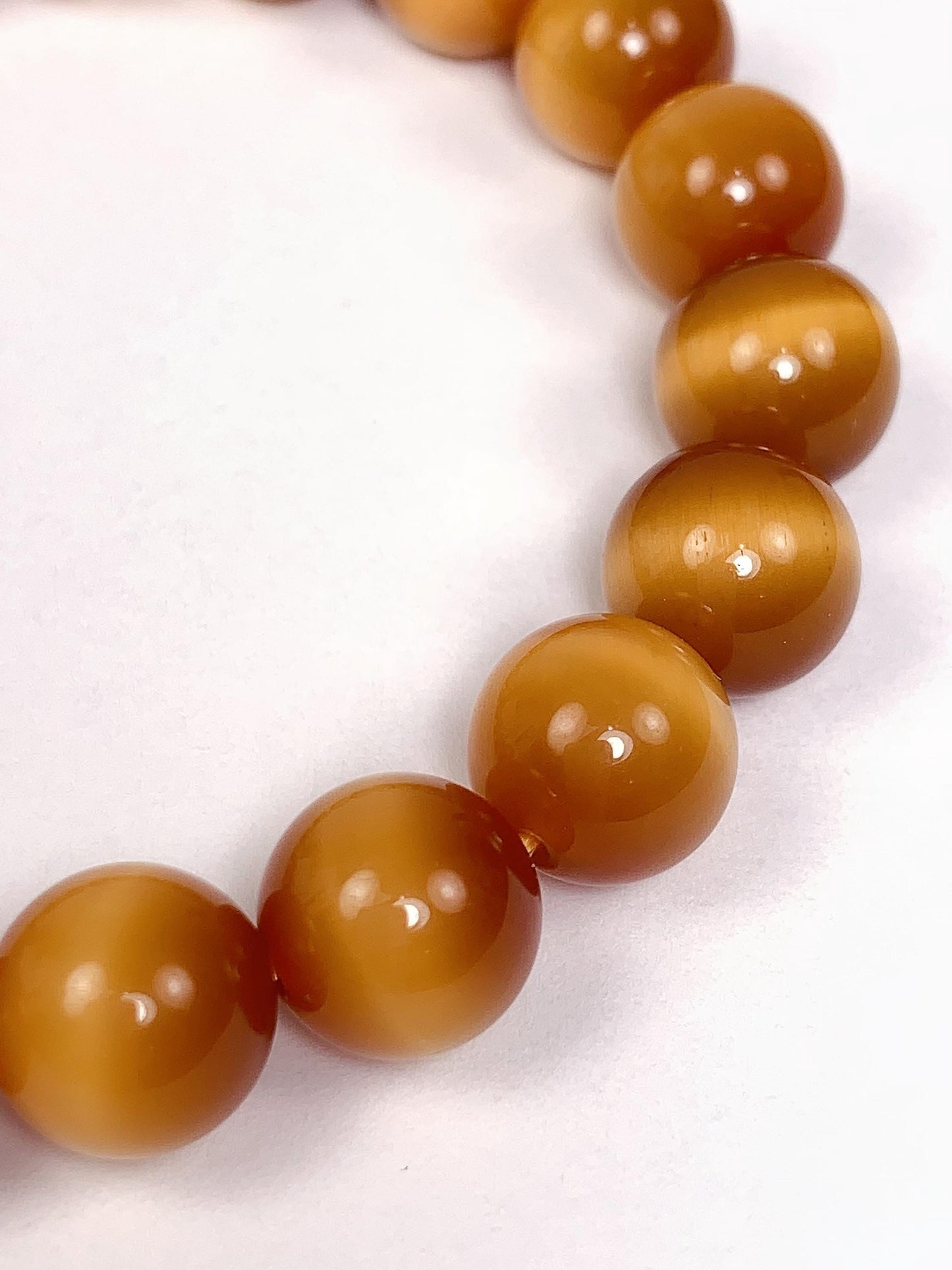 AAA+++ Very High Quality Natural Sugar Honey Yellow Gold Golden Tiger's Eye Stretch Smooth Round Beads Bracelet