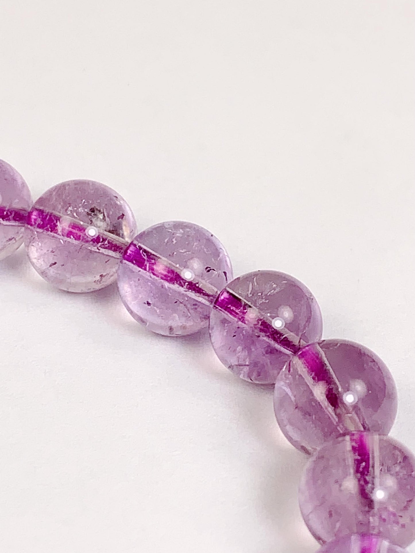 Genuine Natural light purple lavender Amethyst Smooth Round Stretch Bracelet 8mm