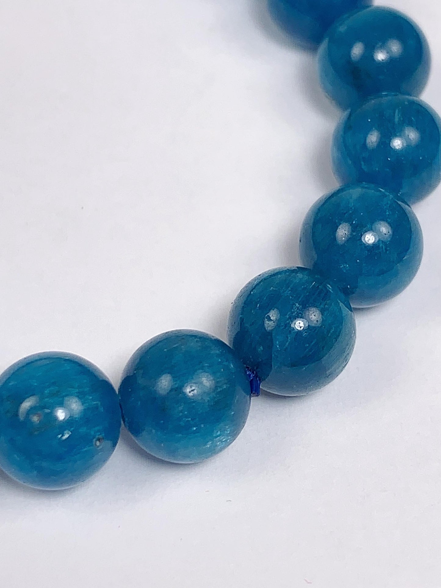 Natural Blue Apatite Bracelet: 8mm Gemstone Beads, PhoebeArt Design