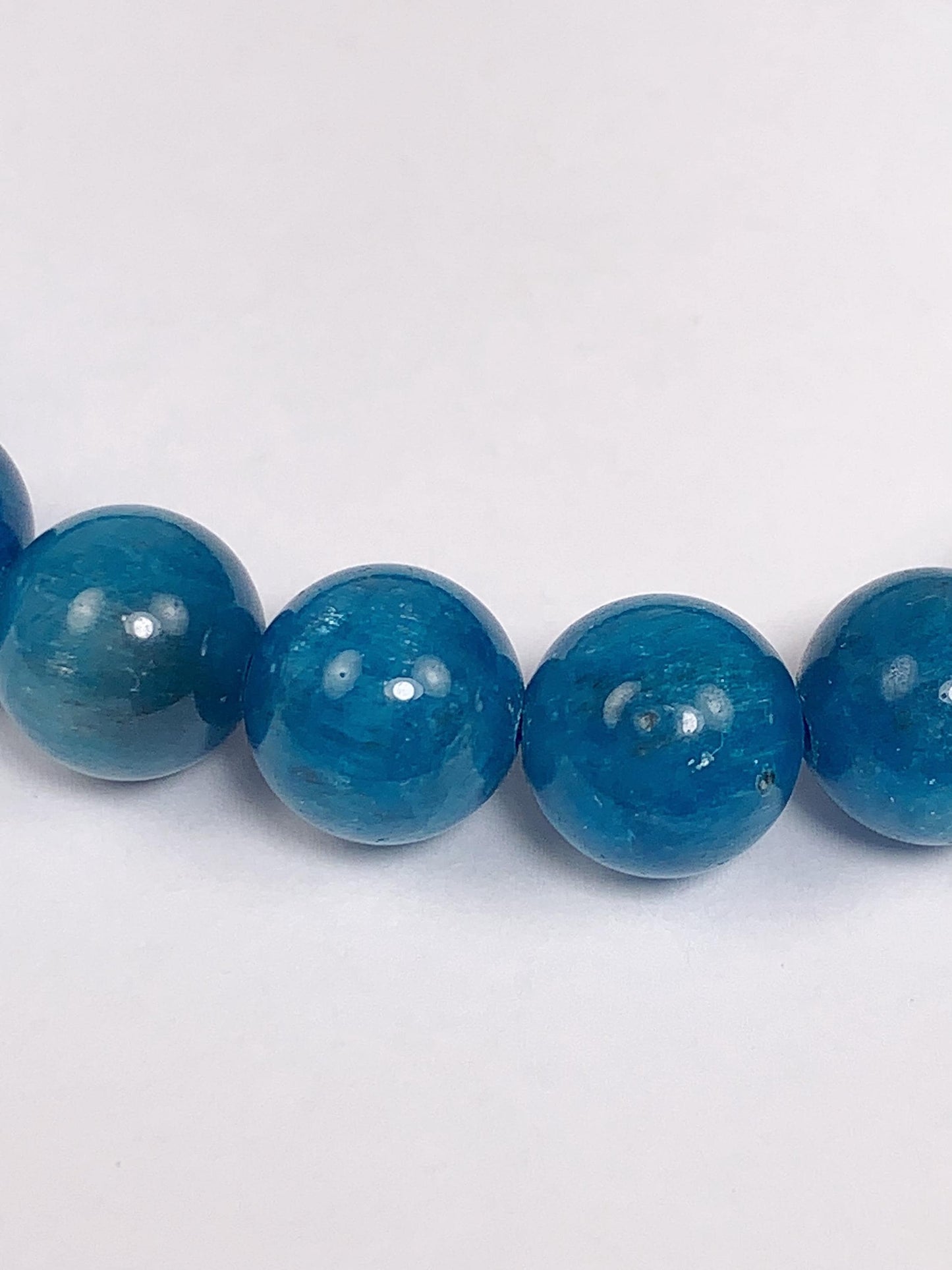 Natural Blue Apatite Bracelet: 8mm Gemstone Beads, PhoebeArt Design