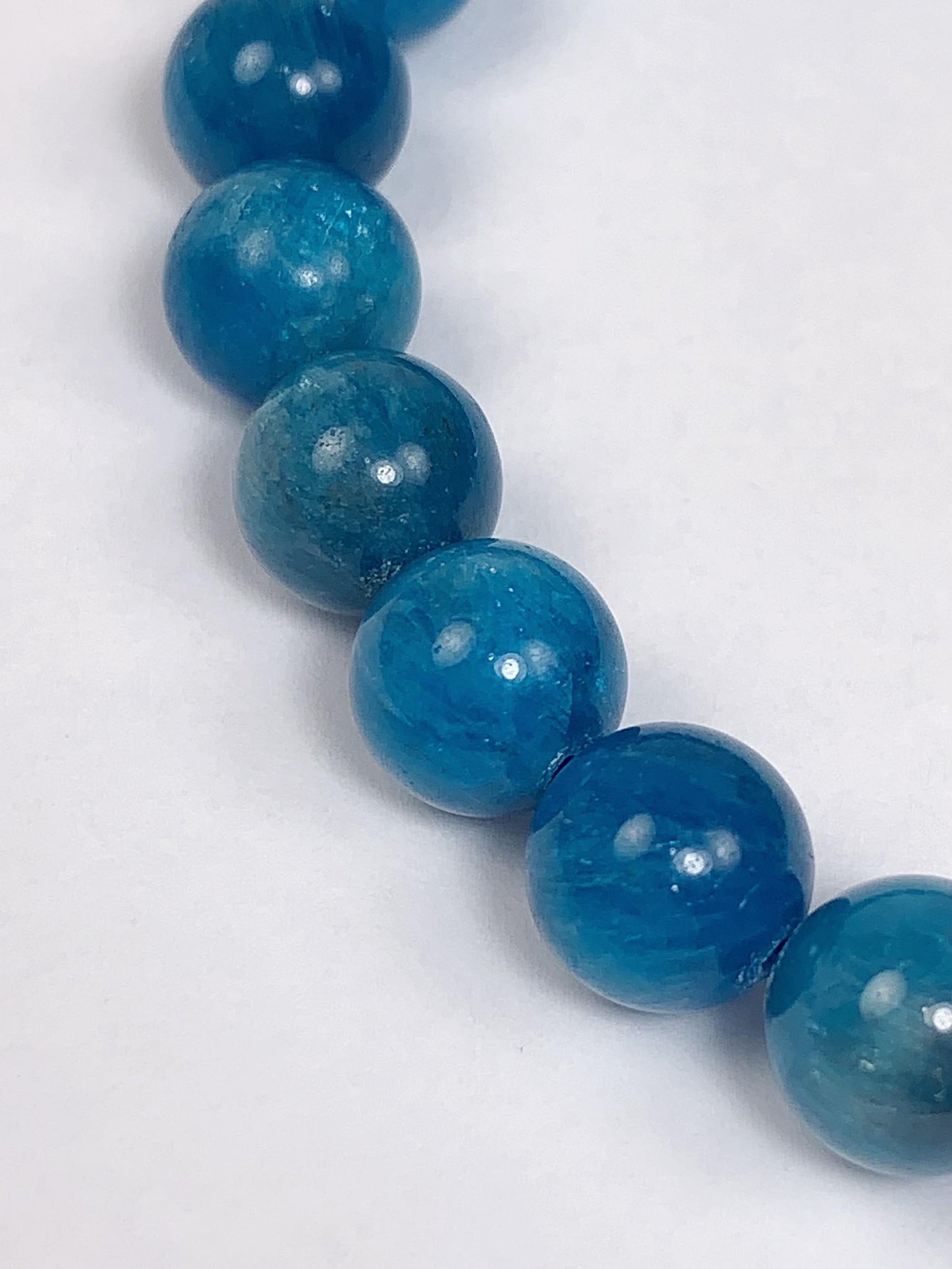 Natural Blue Apatite Bracelet: 8mm Gemstone Beads, PhoebeArt Design
