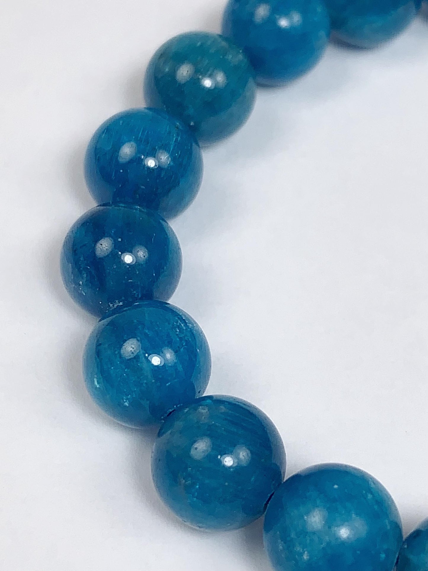 Natural Blue Apatite Bracelet: 8mm Gemstone Beads, PhoebeArt Design