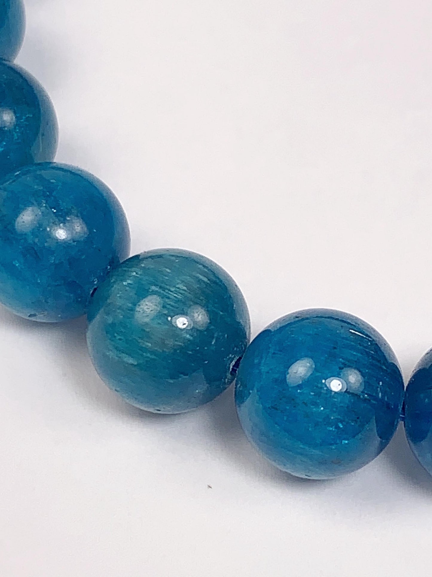 Natural Blue Apatite Bracelet: 8mm Gemstone Beads, PhoebeArt Design