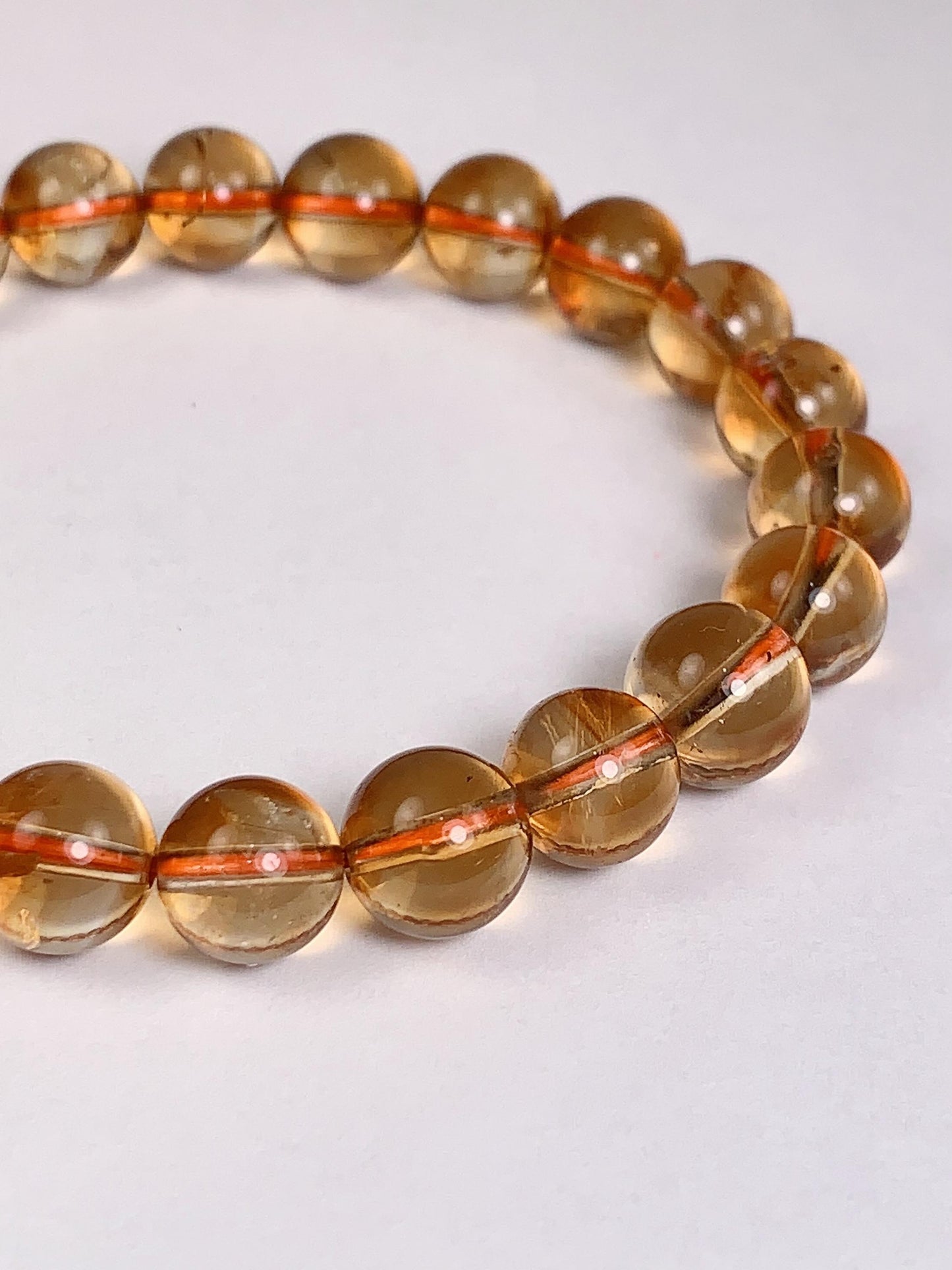 Natural Yellow Citrine Bracelet: Smooth Round Gemstone, Handmade in USA