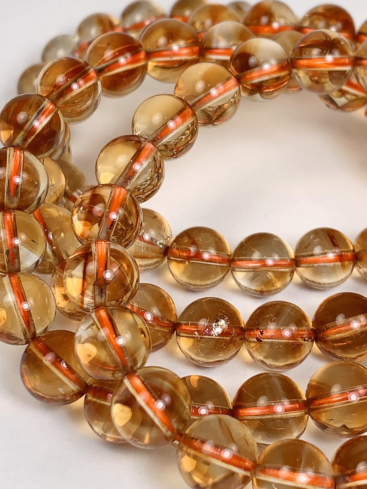 Natural Yellow Citrine Bracelet: Smooth Round Gemstone, Handmade in USA