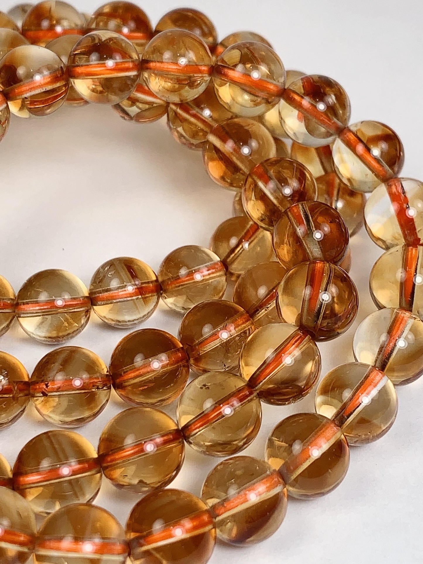 Natural Yellow Citrine Bracelet: Smooth Round Gemstone, Handmade in USA