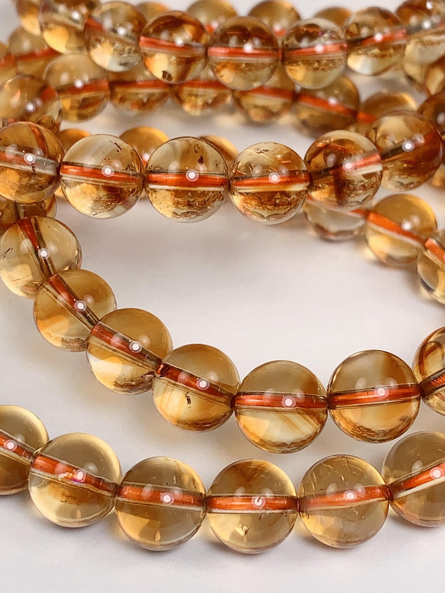 Natural Yellow Citrine Bracelet: Smooth Round Gemstone, Handmade in USA