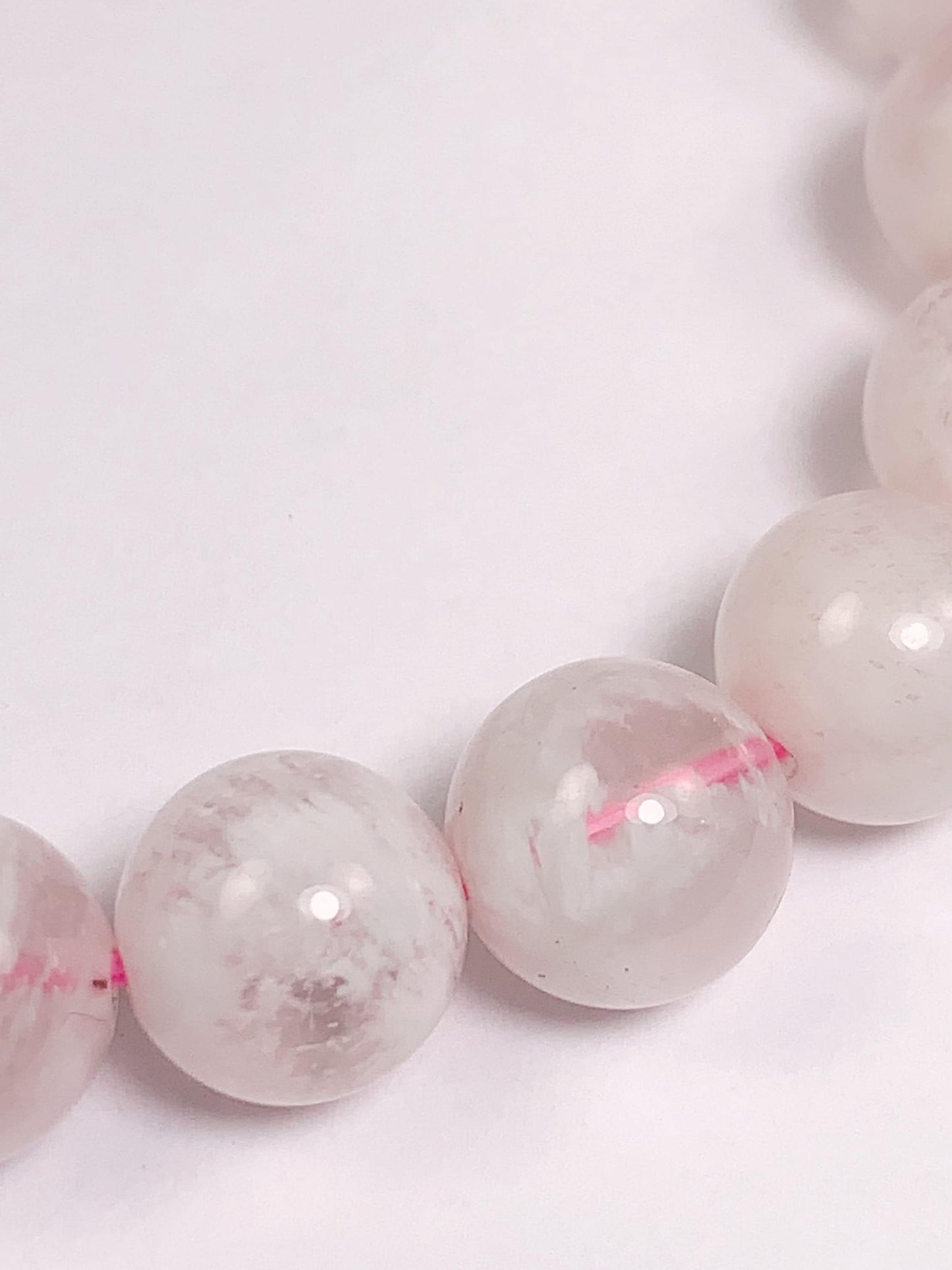 Natural Snow White Phantom Quartz Bracelet - 8mm Round Gemstone