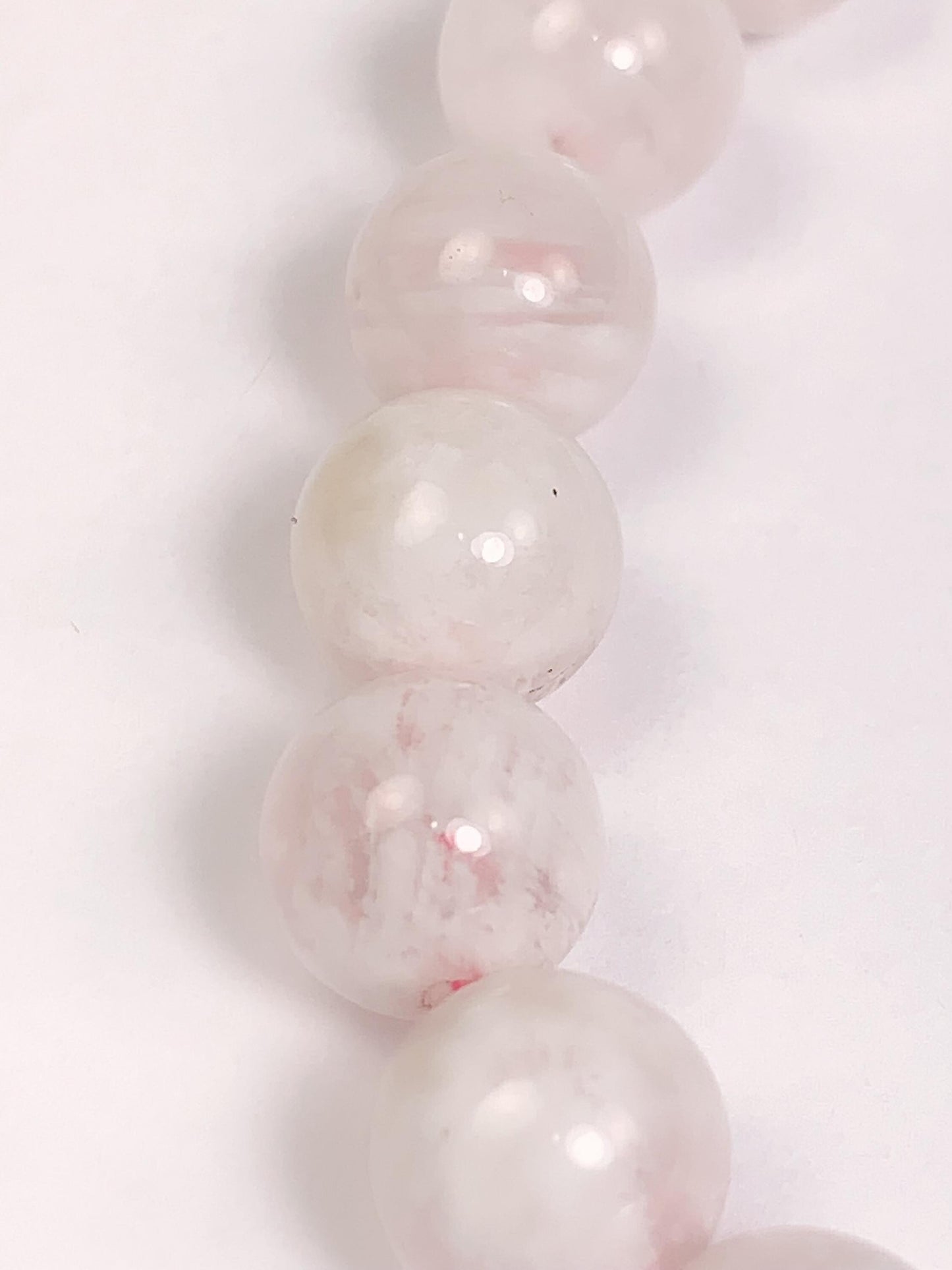 Natural Snow White Phantom Quartz Bracelet - 8mm Round Gemstone