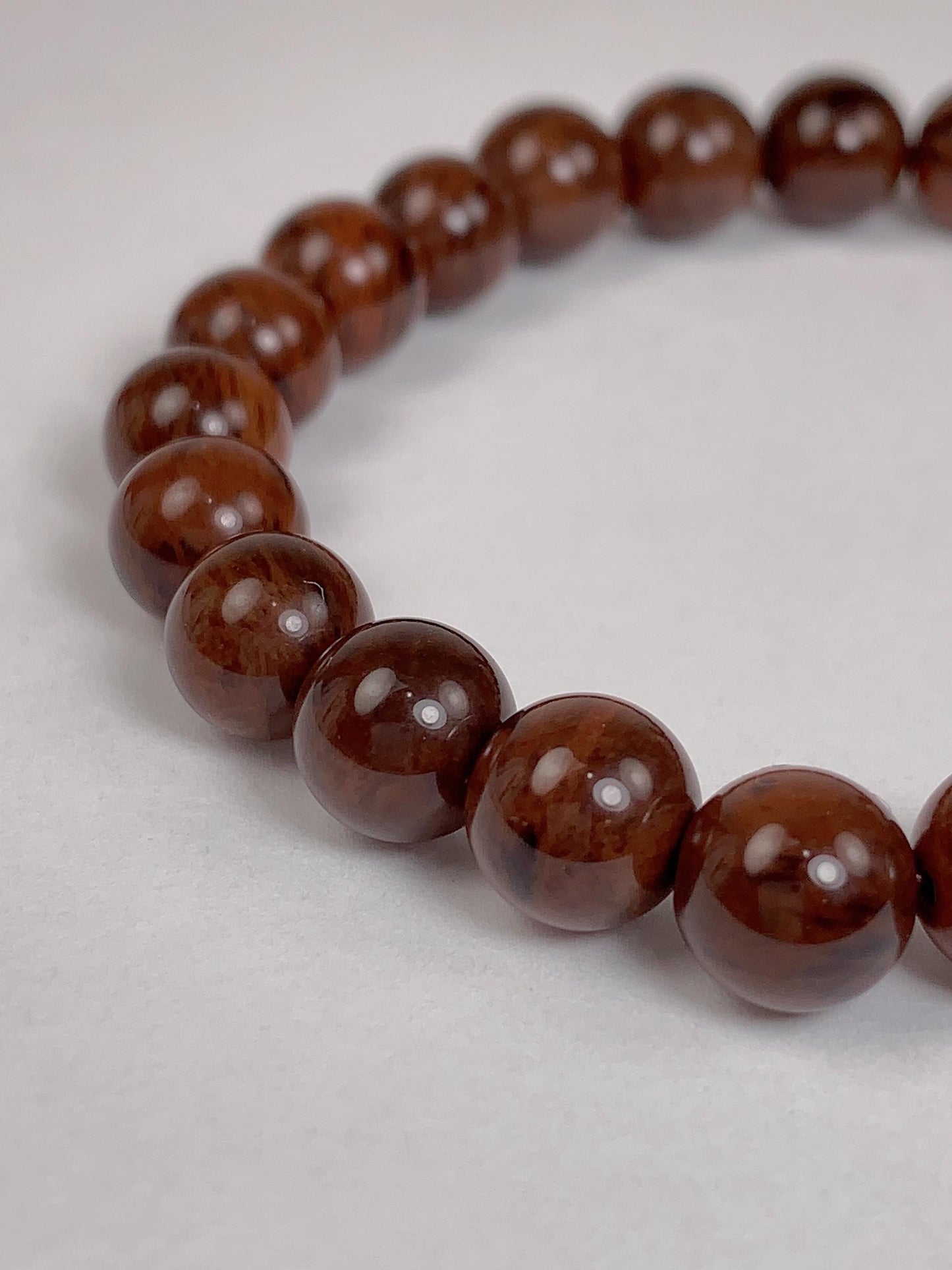 AAA Brown Red Obsidian Bracelet: Natural Gemstone Stretch Jewelry