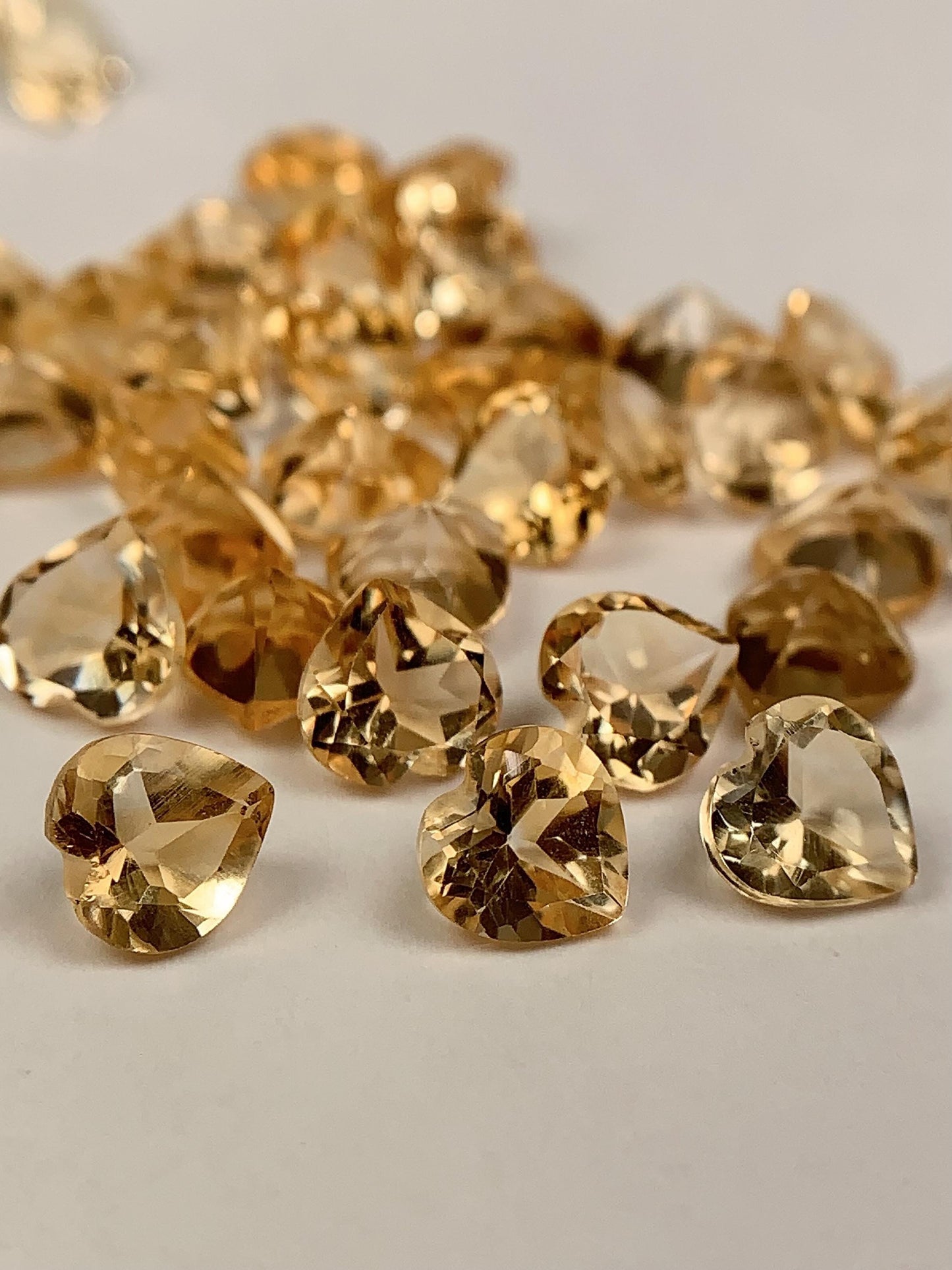 6mm Grade AAA Genuine Natural light Yellow Citrine Loose Gems Gemstone faceted heart cut