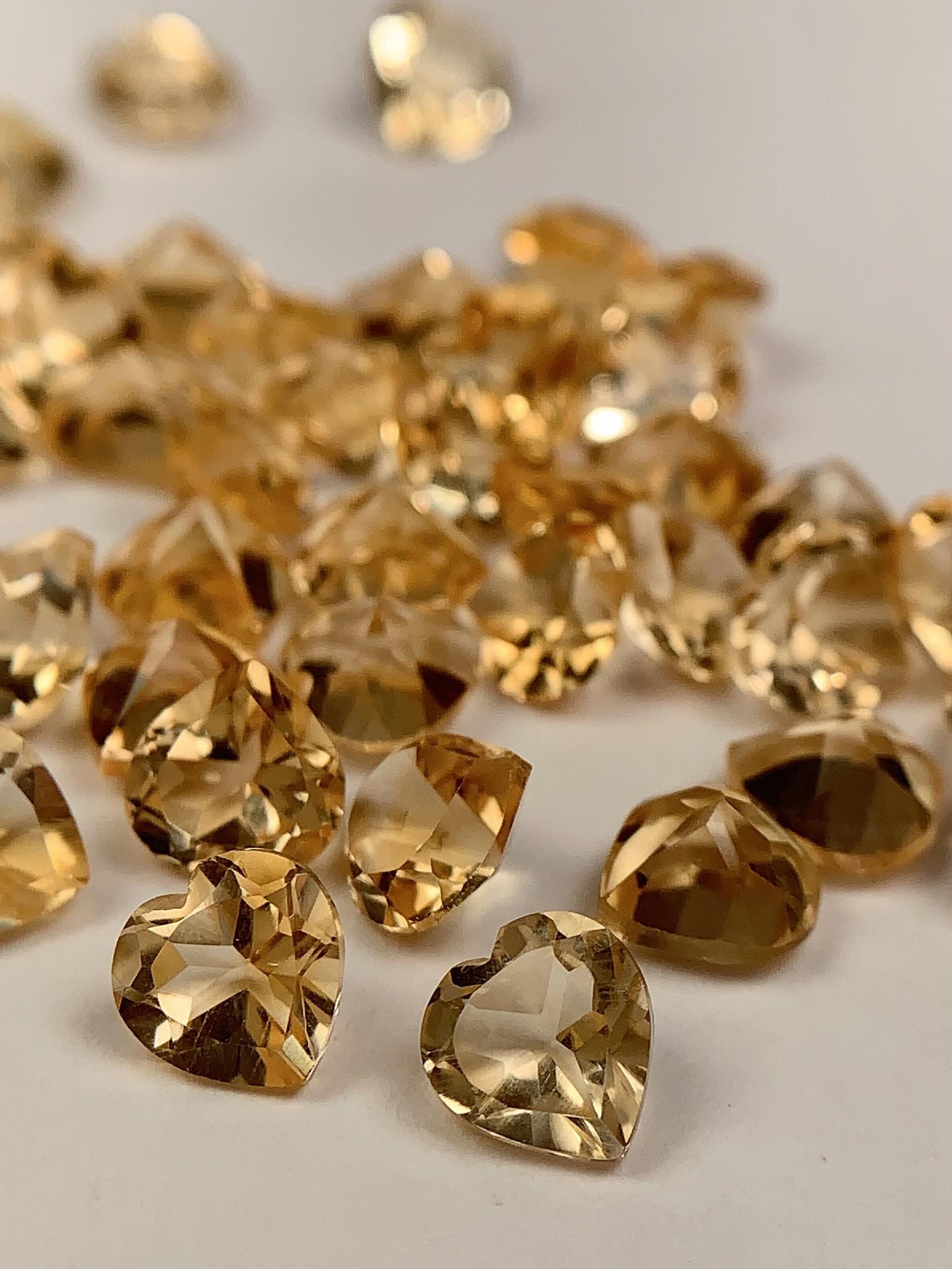 6mm Grade AAA Genuine Natural light Yellow Citrine Loose Gems Gemstone faceted heart cut