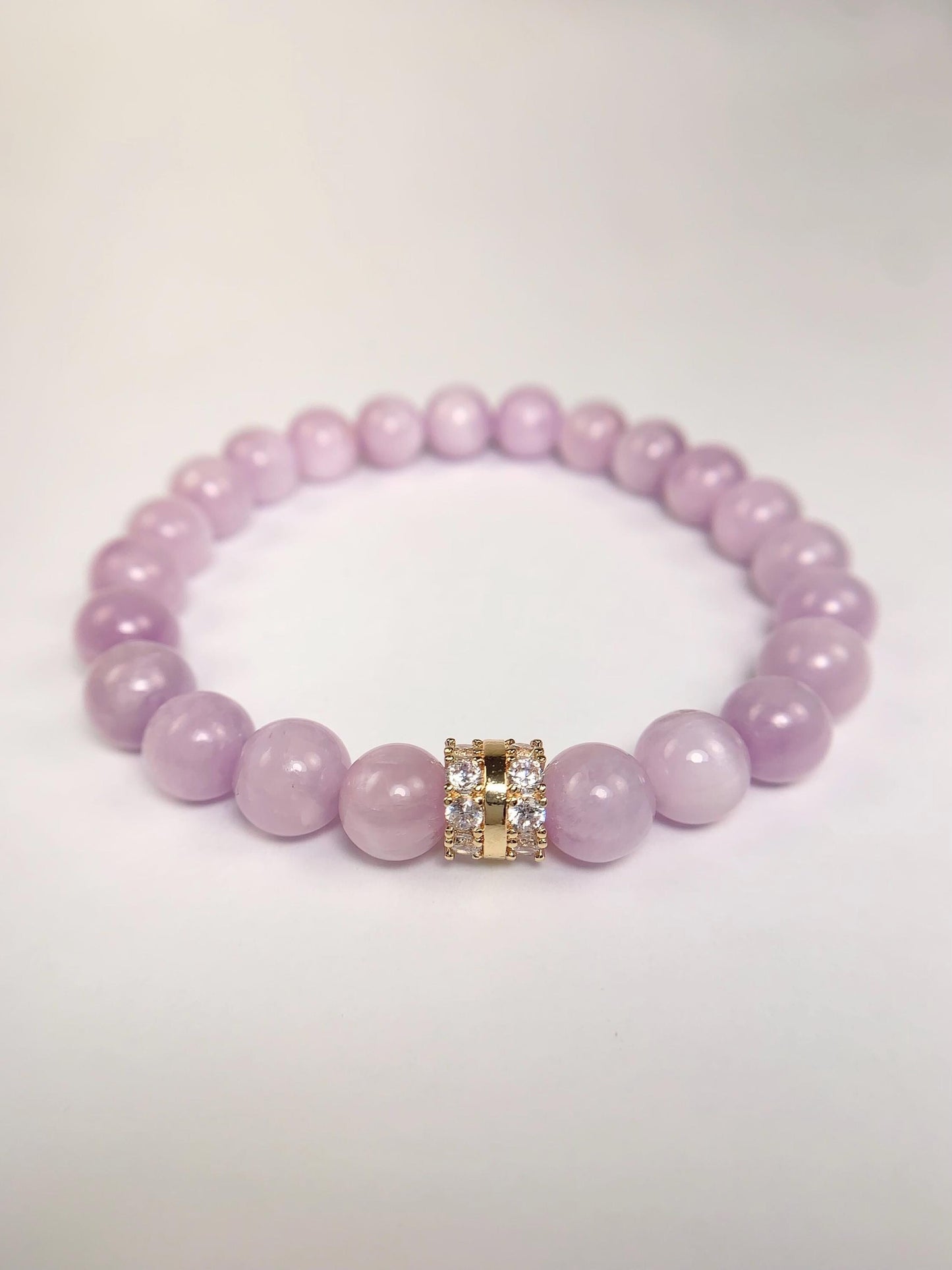 14K Gold Filled Kunzite Bracelet: Natural Purple Gemstone, 8mm