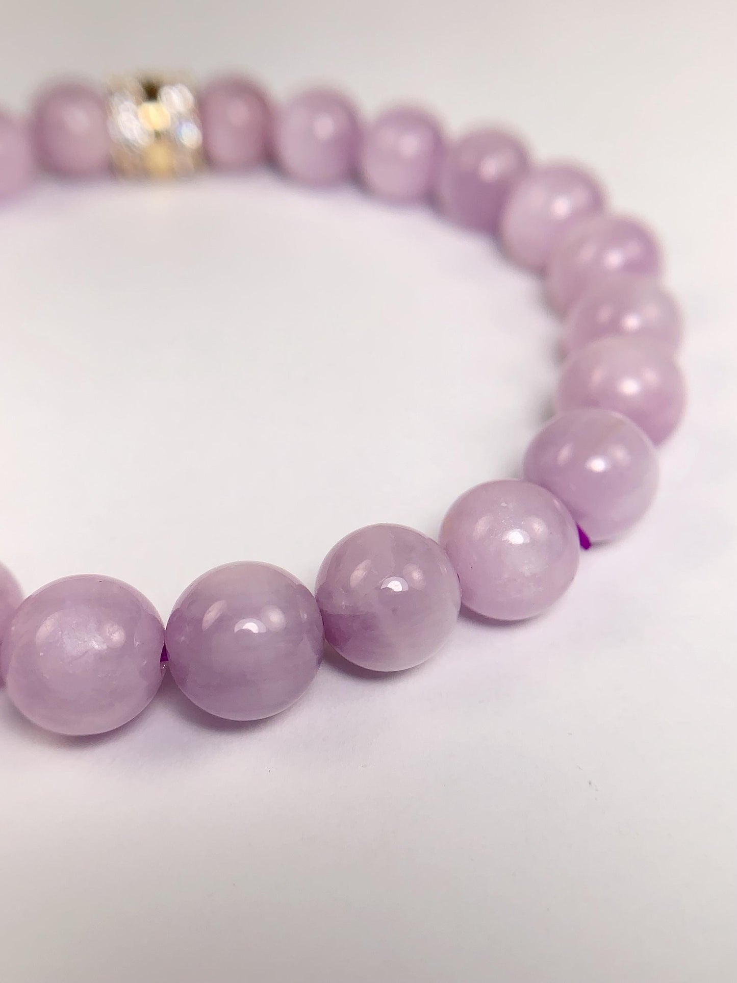 14K Gold Filled Kunzite Bracelet: Natural Purple Gemstone, 8mm