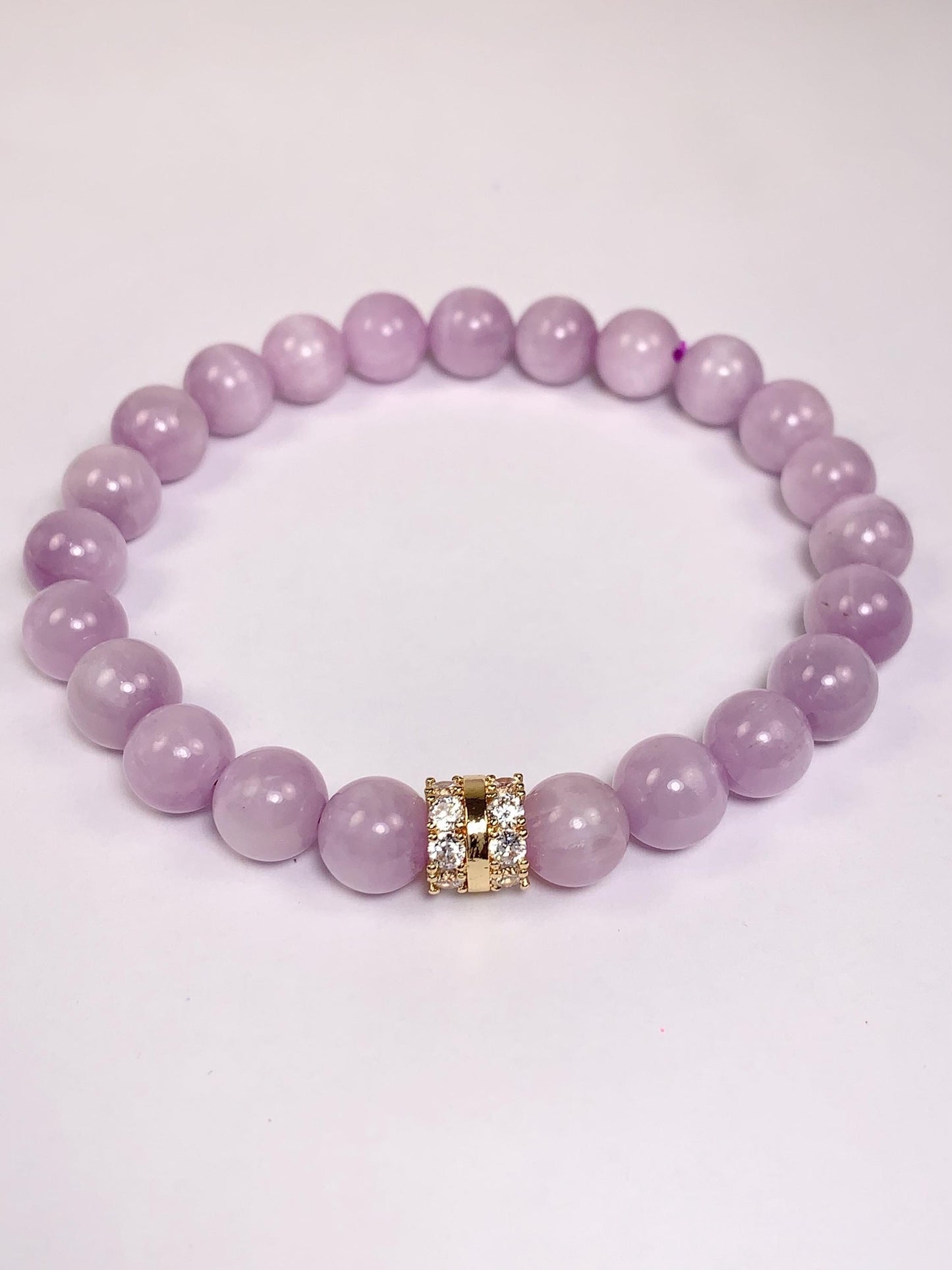 14K Gold Filled Kunzite Bracelet: Natural Purple Gemstone, 8mm