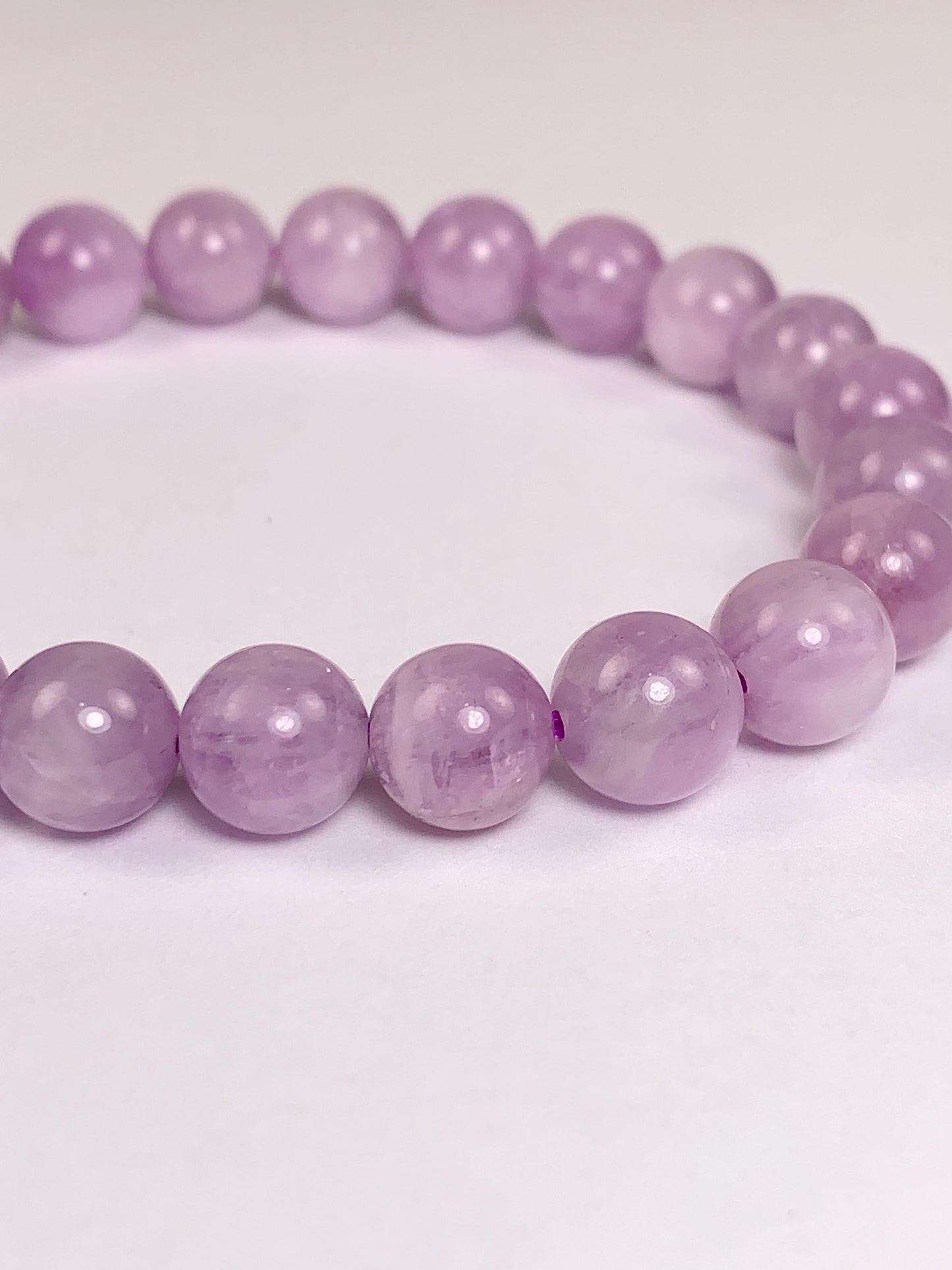 14K Gold Filled Kunzite Bracelet: Natural Purple Gemstone, 8mm Beads