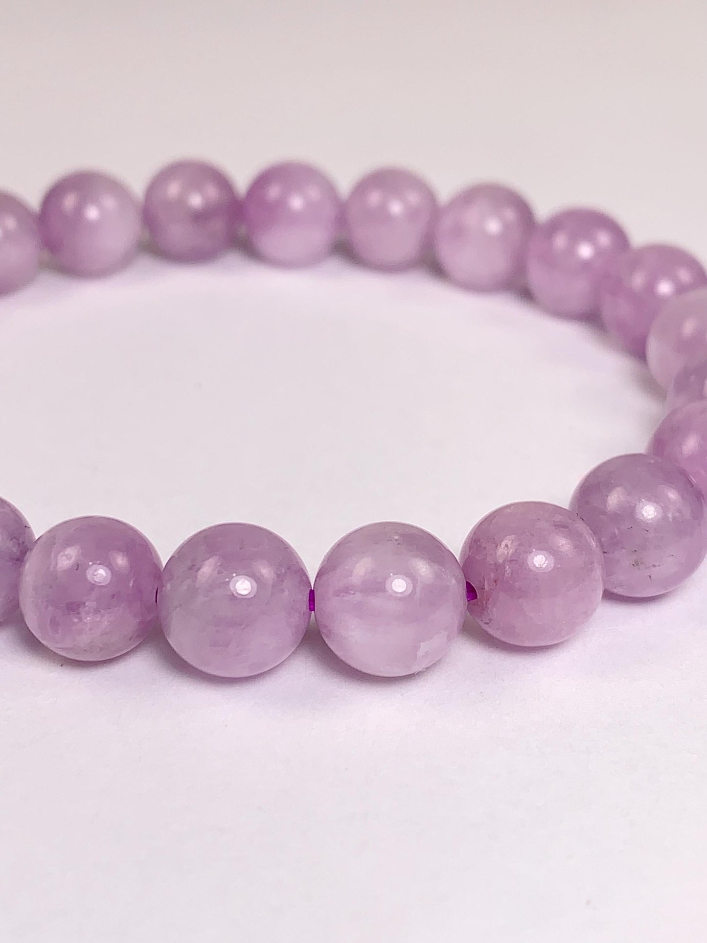 14K Gold Filled Kunzite Bracelet: Natural Purple Gemstone, 8mm Beads