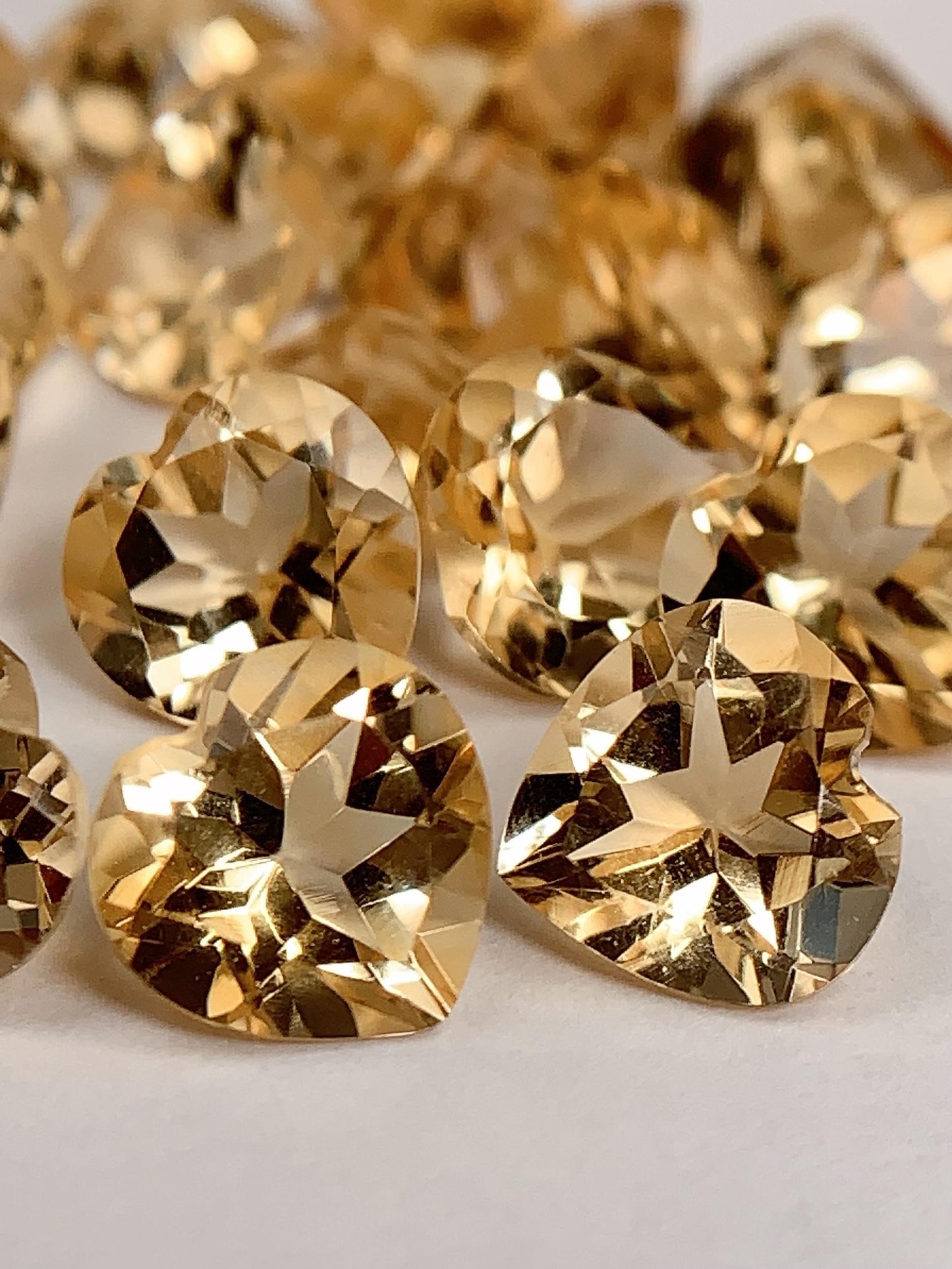 8mm Grade AAA Genuine Natural Yellow Citrine Loose Gems Gemstone faceted heart cut