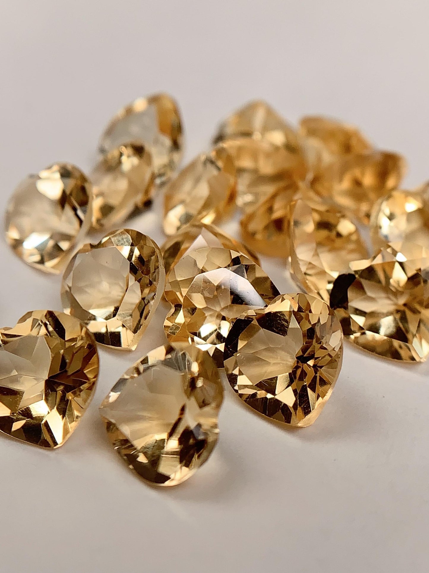 8mm Grade AAA Genuine Natural Yellow Citrine Loose Gems Gemstone faceted heart cut