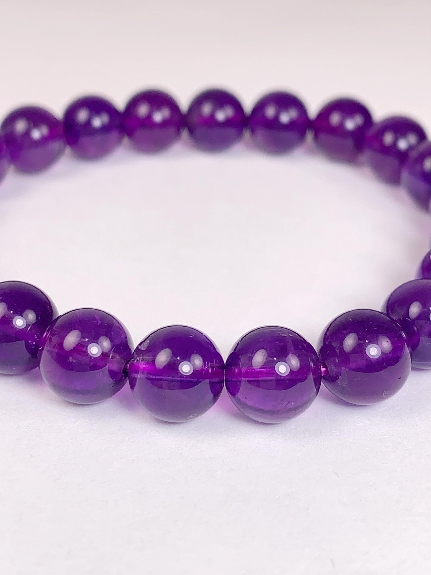 14K Gold Filled Amethyst Bracelet: Natural Purple Gemstone, Smooth Round Beads