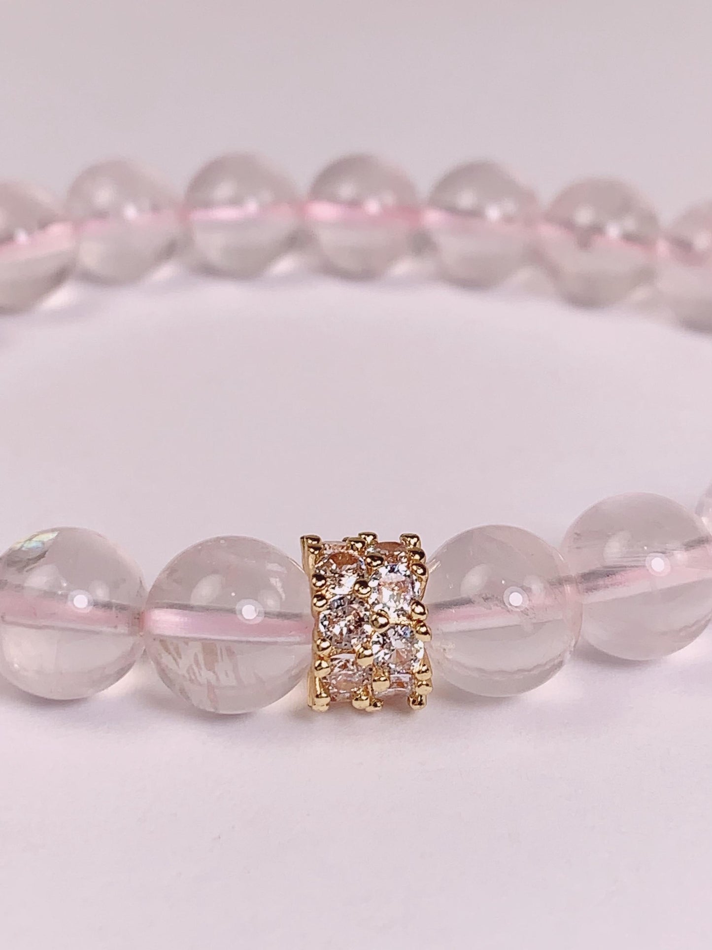 14K Gold Filled Rose Quartz Bracelet: Natural Pink Gemstone
