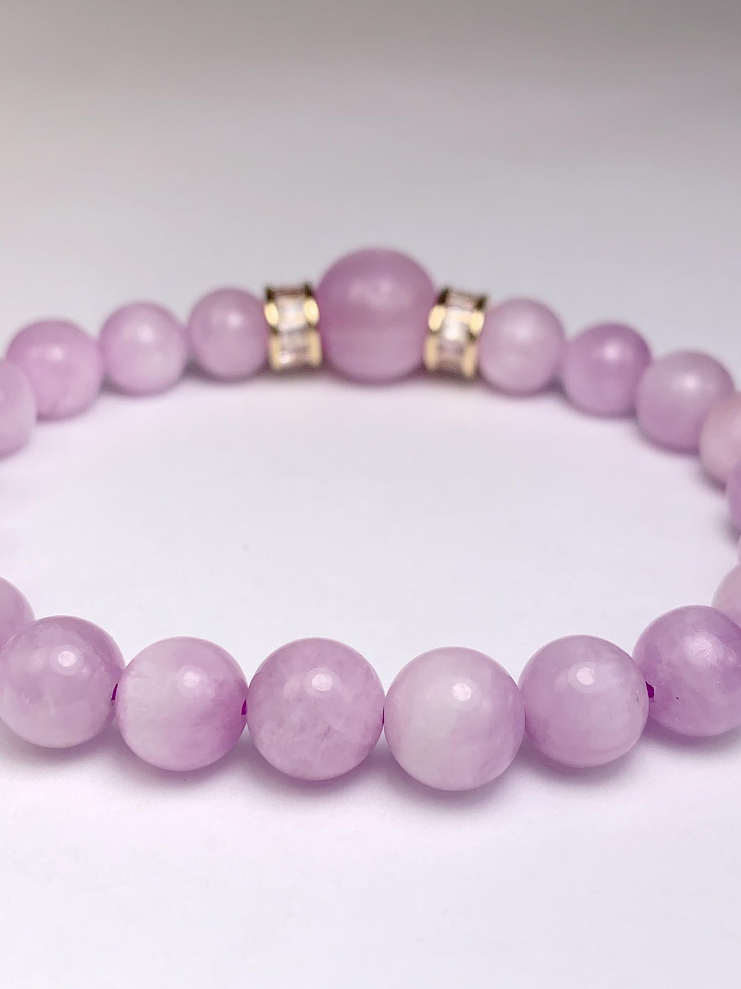 14K Gold Filled Kunzite Bracelet: Natural Purple Gemstone, 8mm