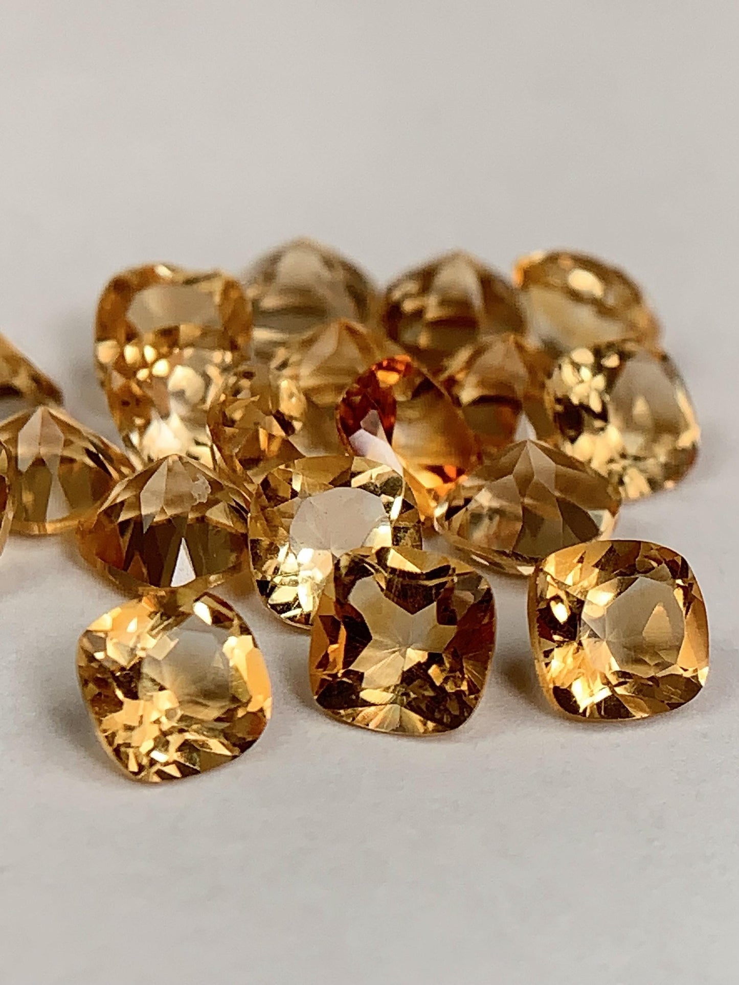 5mm Grade AAA Genuine Natural Yellow Citrine Loose Gems Gemstone faceted square cut