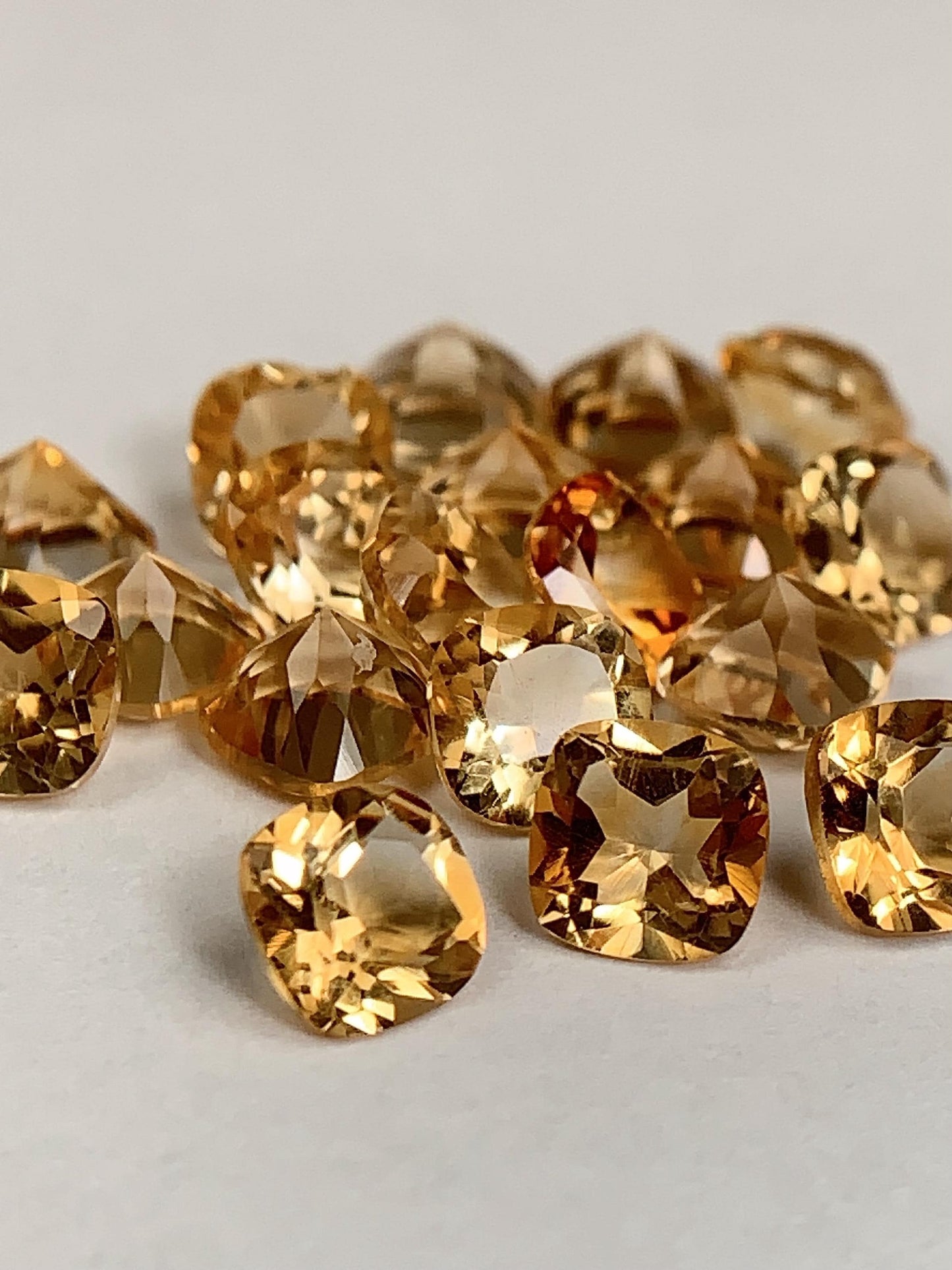 5mm Grade AAA Genuine Natural Yellow Citrine Loose Gems Gemstone faceted square cut