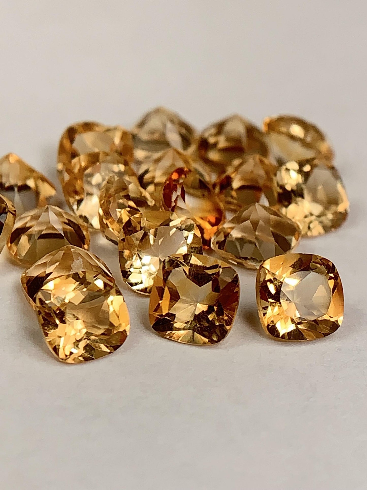 5mm Grade AAA Genuine Natural Yellow Citrine Loose Gems Gemstone faceted square cut