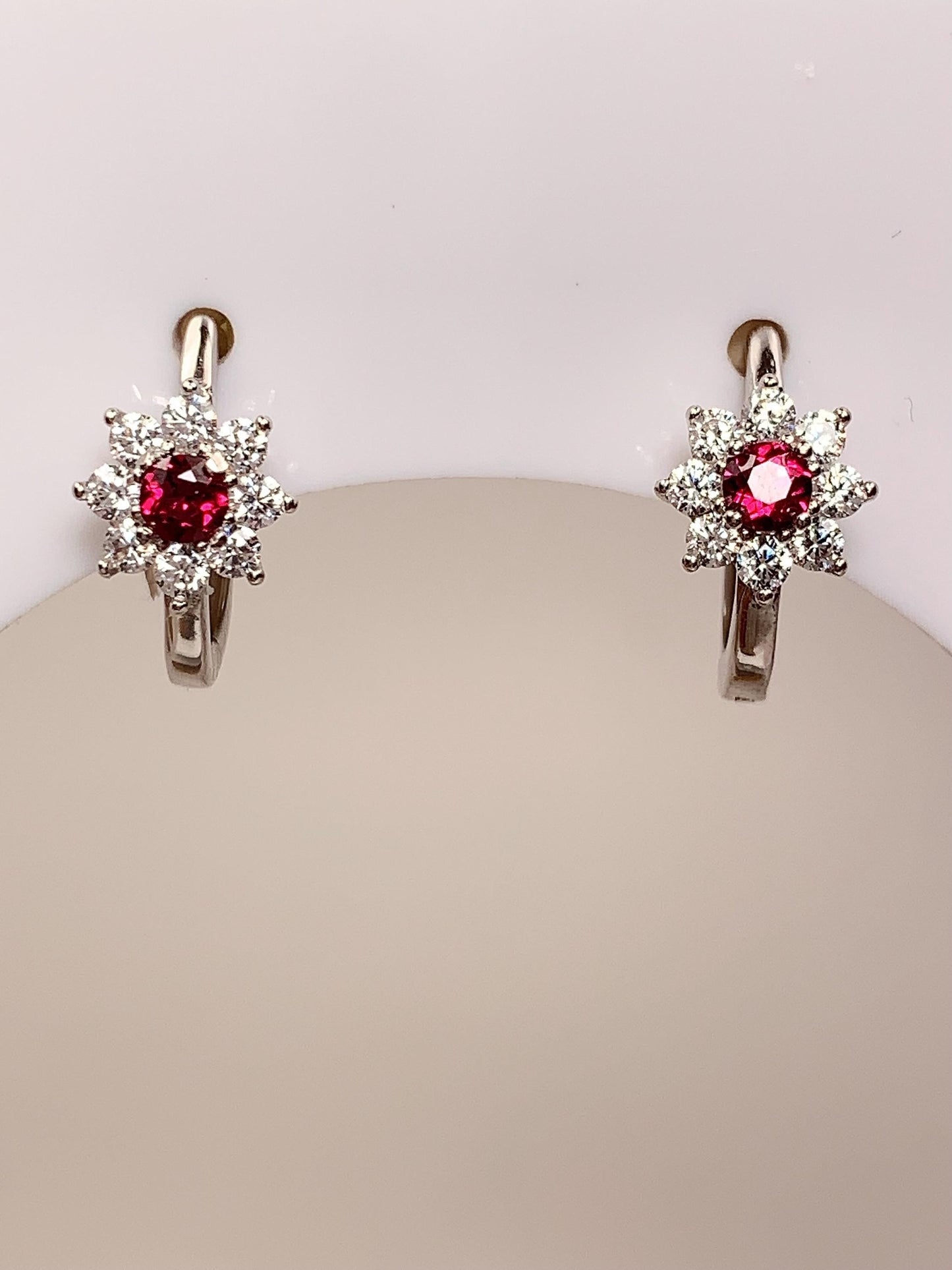 3mm Grade AAA Genuine Natural Purple Garnet Facted Round Cut 18k Gold Plated S 925 Sterling Silver Earring