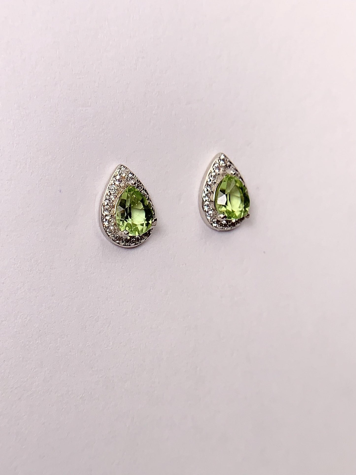 Natural Green Peridot Drop Earrings: 18k Gold Plated Sterling Silver