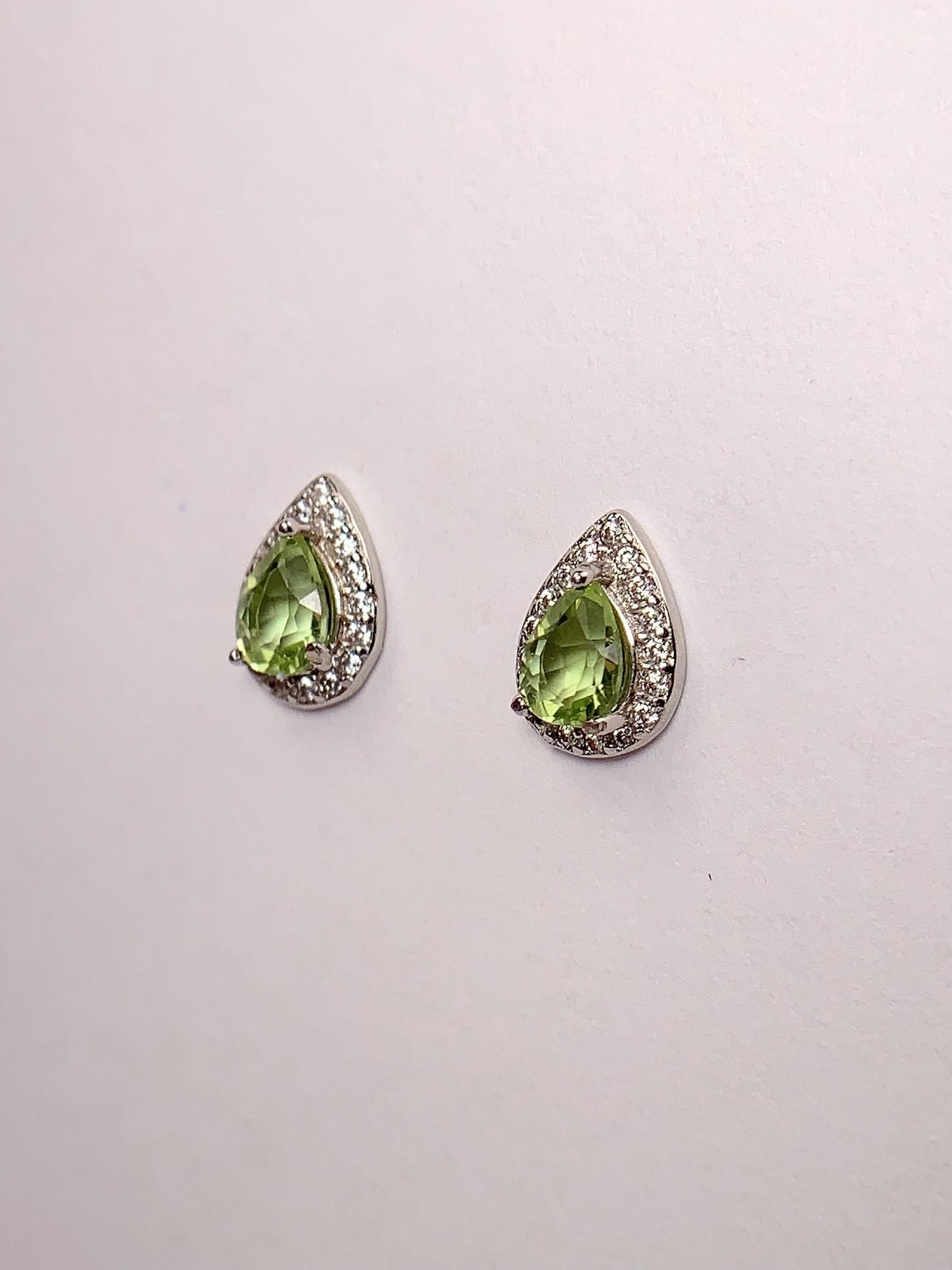 Natural Green Peridot Drop Earrings: 18k Gold Plated Sterling Silver