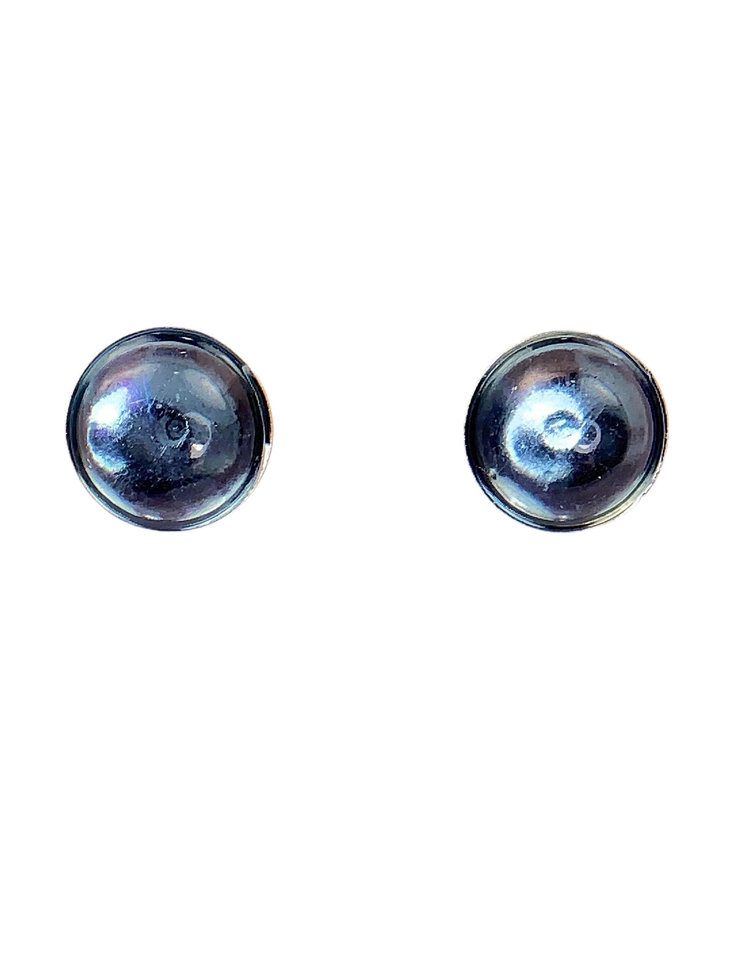 5mm Genuine Natural  Blue Aquamarine Smooth round Cut 18k Gold Plated S 925 Sterling Silver Earring