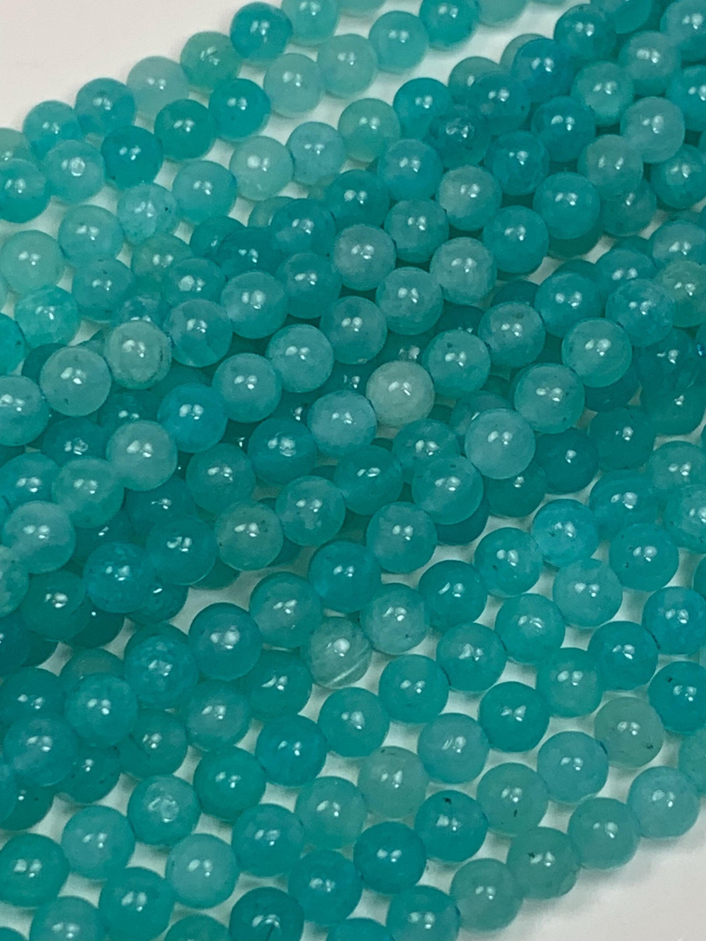 Natural Blue Amazonite Beads: Smooth Round Gemstone Strand (4mm)