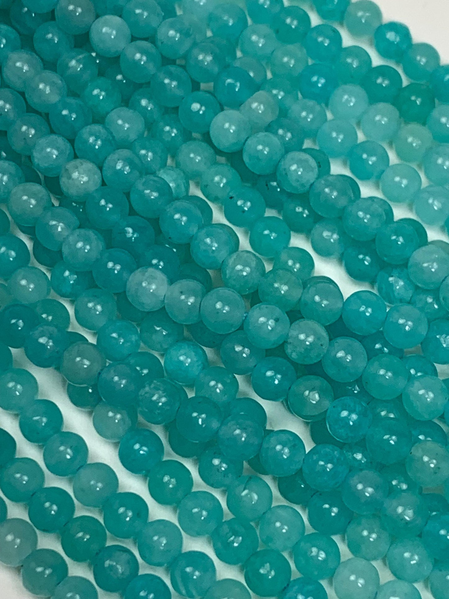 Natural Blue Amazonite Beads: Smooth Round Gemstone Strand (4mm)