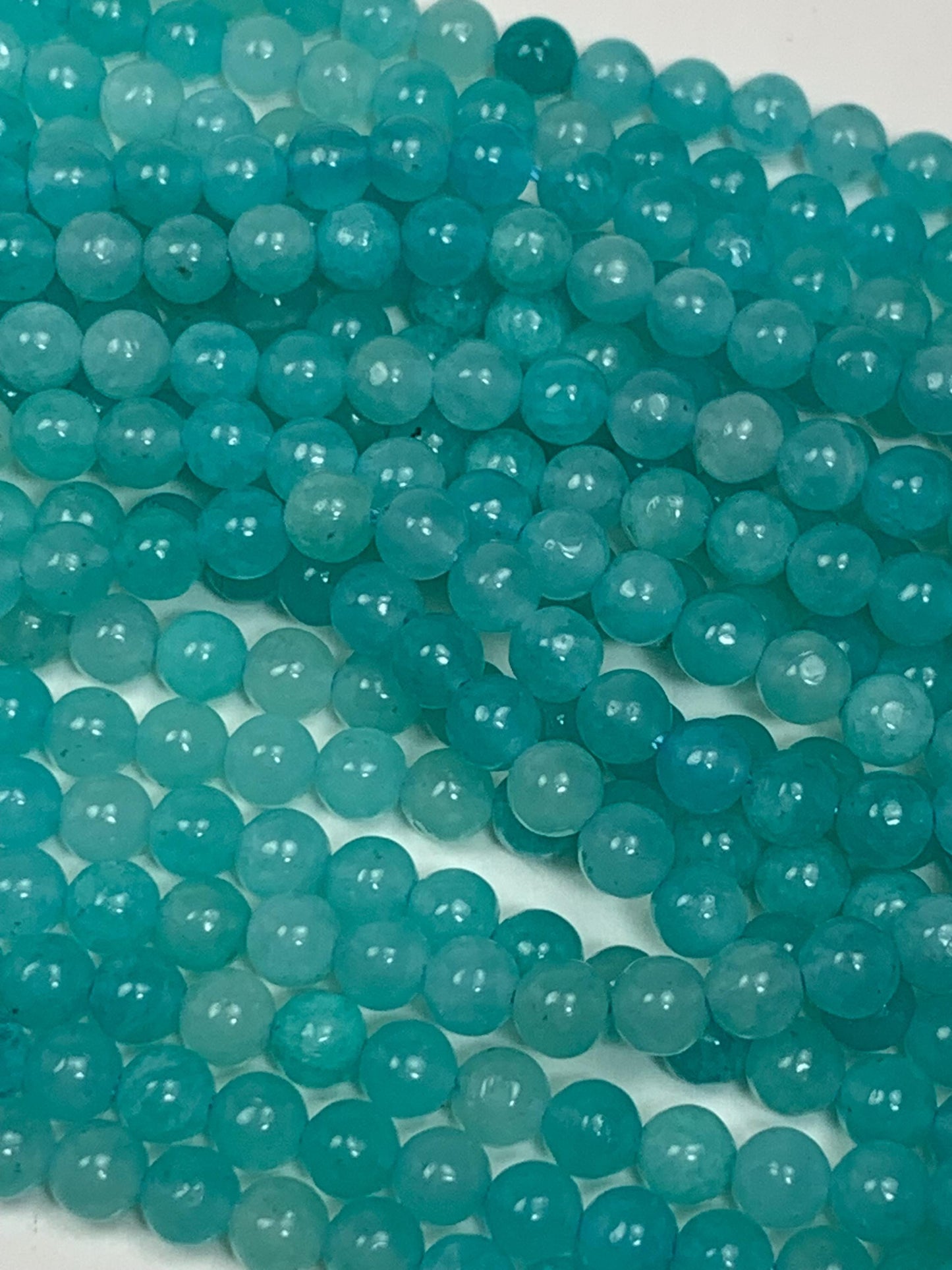 Natural Blue Amazonite Beads: Smooth Round Gemstone Strand (4mm)