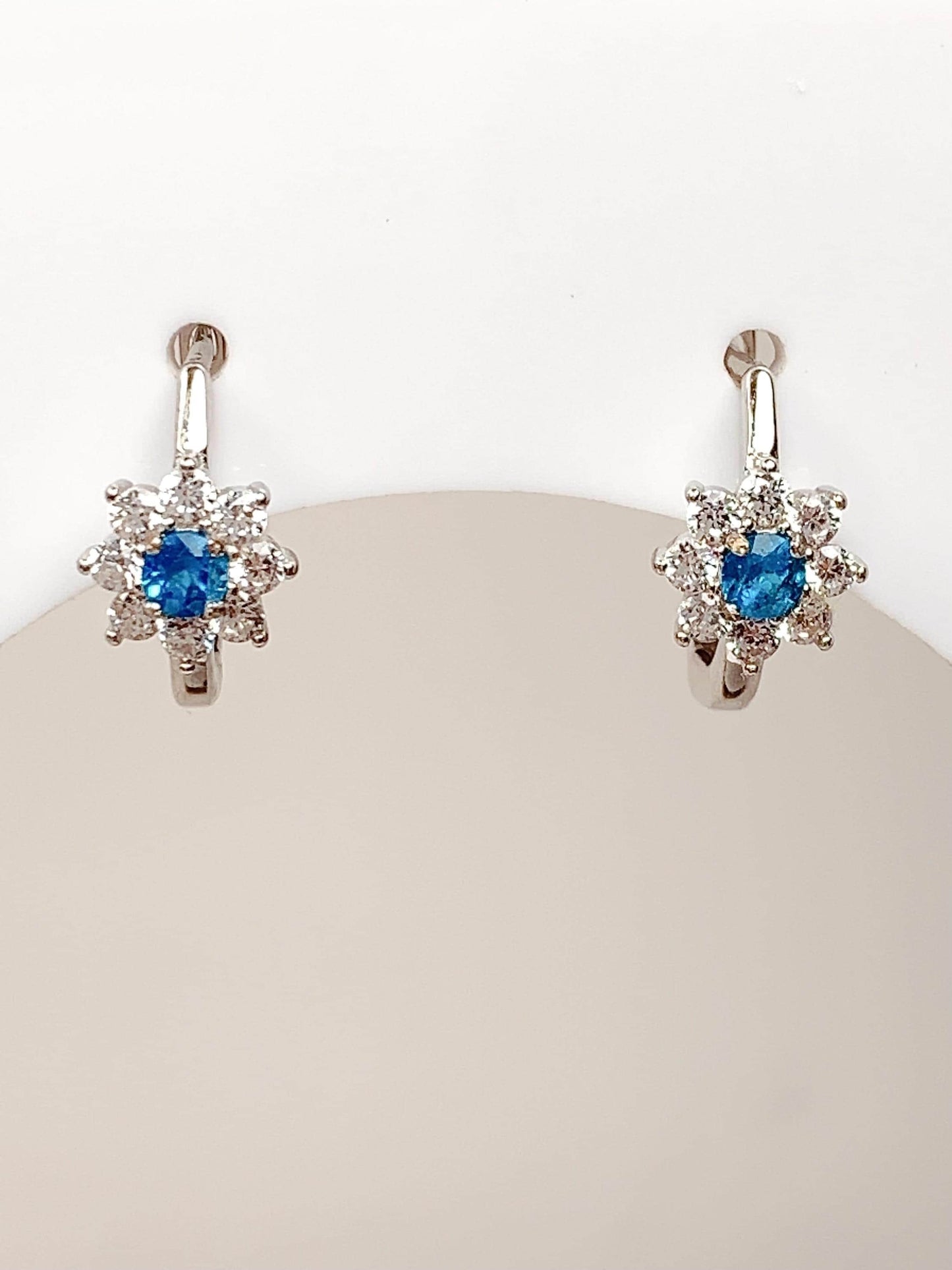 Swiss Blue Apatite Earrings: 18k Gold Plated Sterling Silver