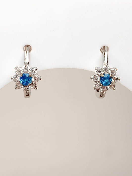 Swiss Blue Apatite Earrings: 18k Gold Plated Sterling Silver