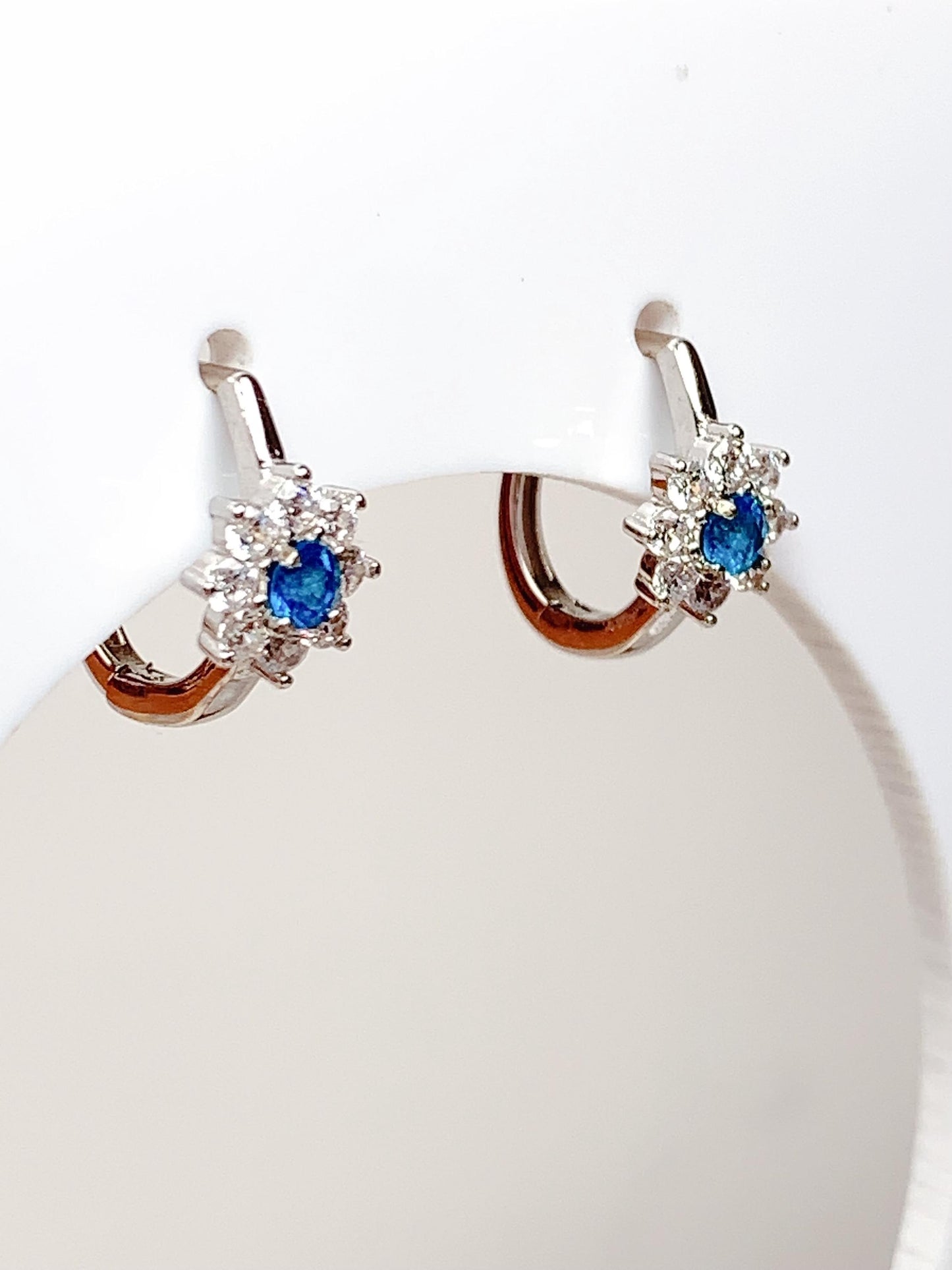 Swiss Blue Apatite Earrings: 18k Gold Plated Sterling Silver