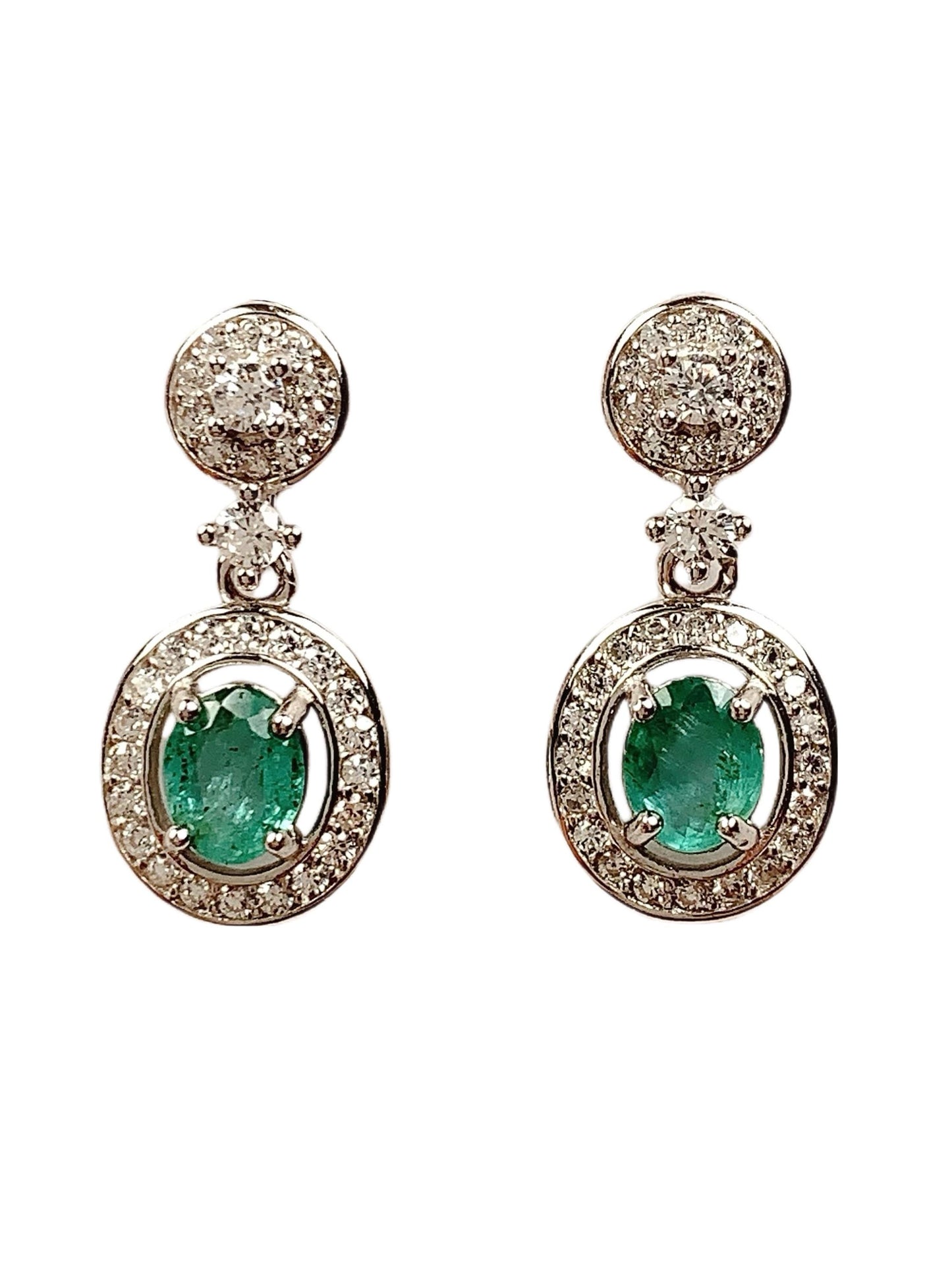 Emerald Sterling Silver Earrings: 18k Gold Plated, Natural Green Gemstone