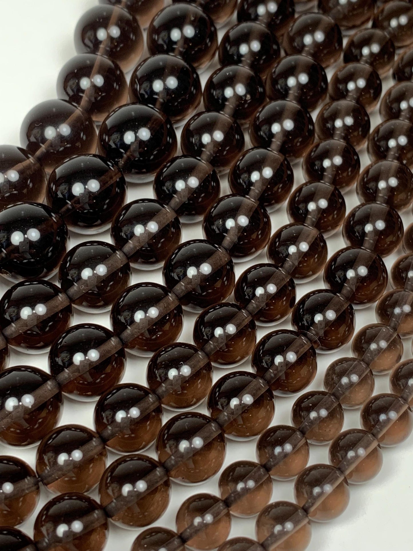 AAA Smoky Ice Obsidian Beads: Natural Gemstone Strand (15.5")