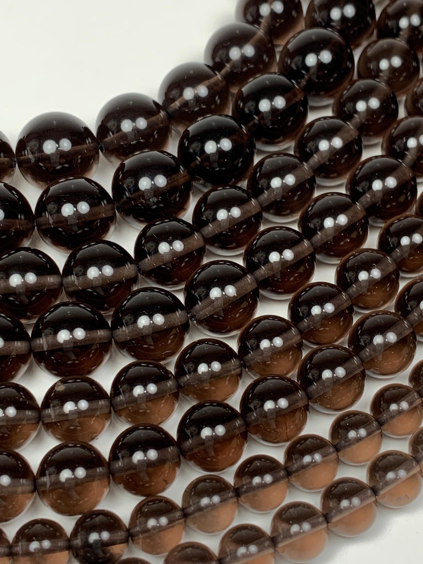 AAA Smoky Ice Obsidian Beads: Natural Gemstone Strand (15.5")